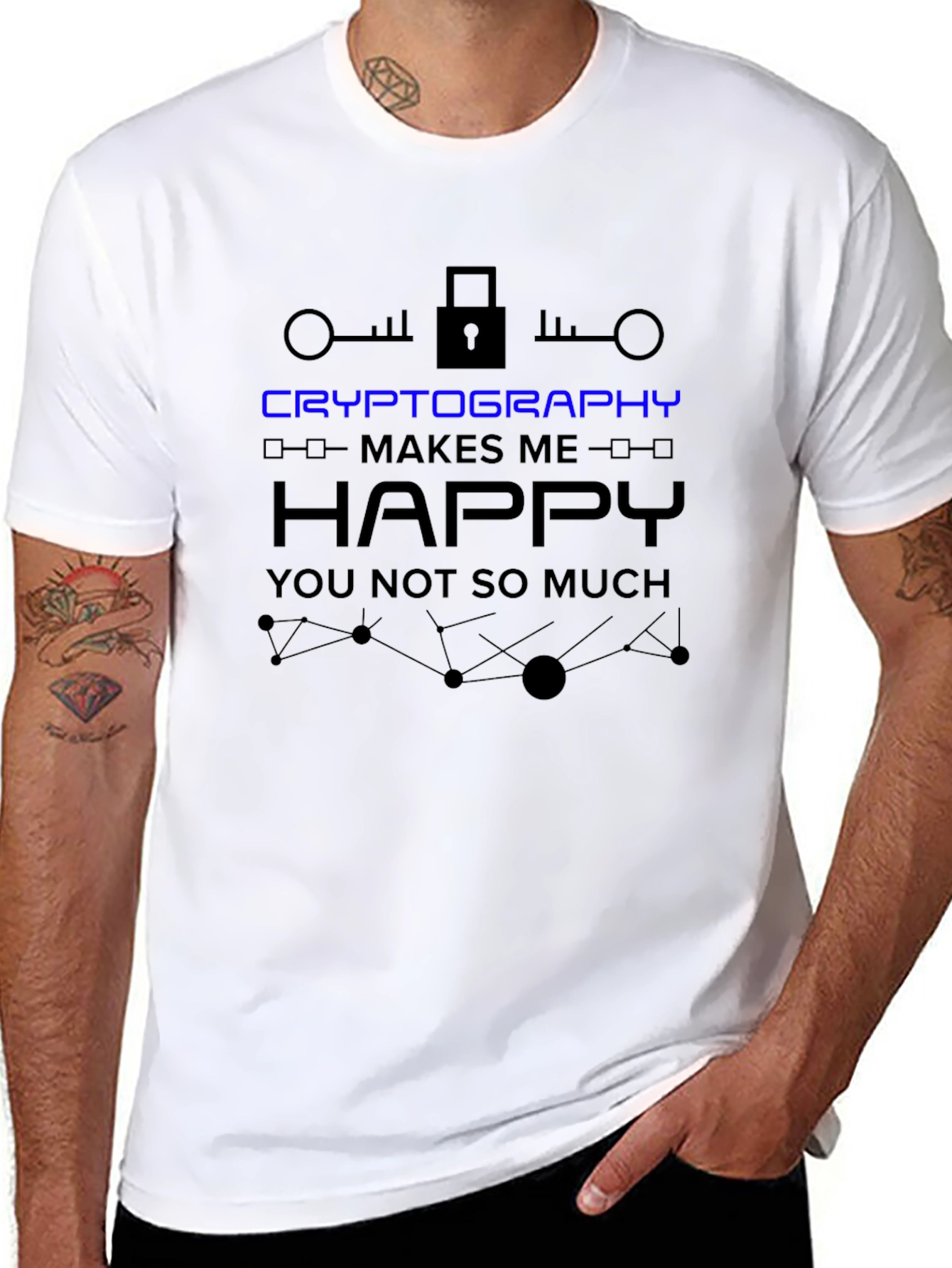 Cryptography Makes Me Happy T-Shirt - Black