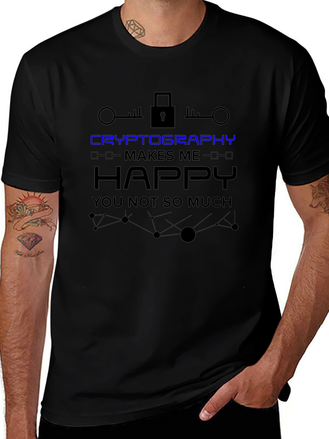 Cryptography Makes Me Happy T-Shirt - Black