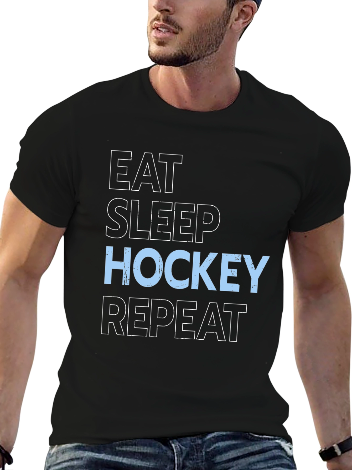 Eat Sleep Hockey Repeat Graphic T-Shirt