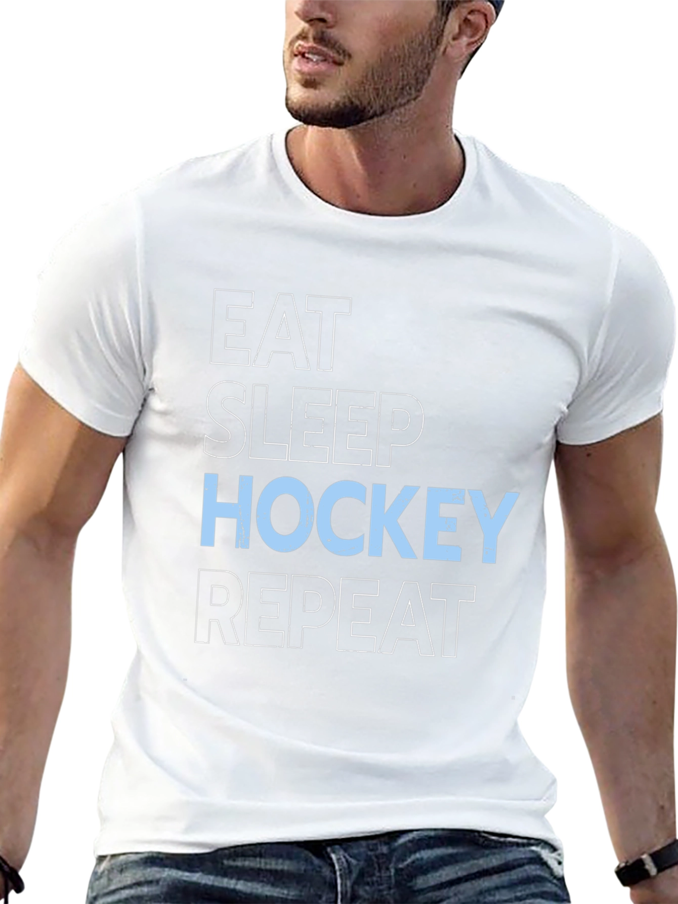 Eat Sleep Hockey Repeat Graphic T-Shirt