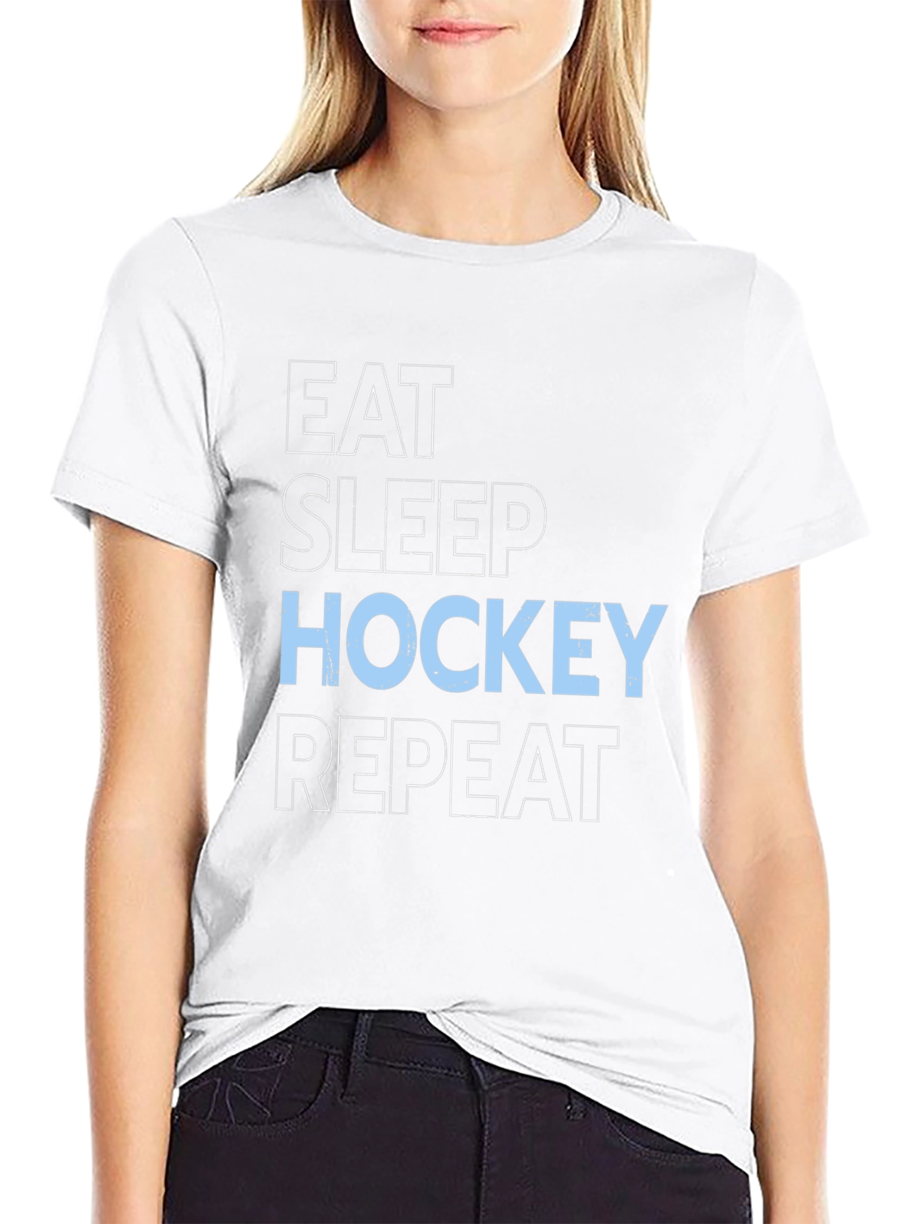Eat Sleep Hockey Repeat Graphic T-Shirt