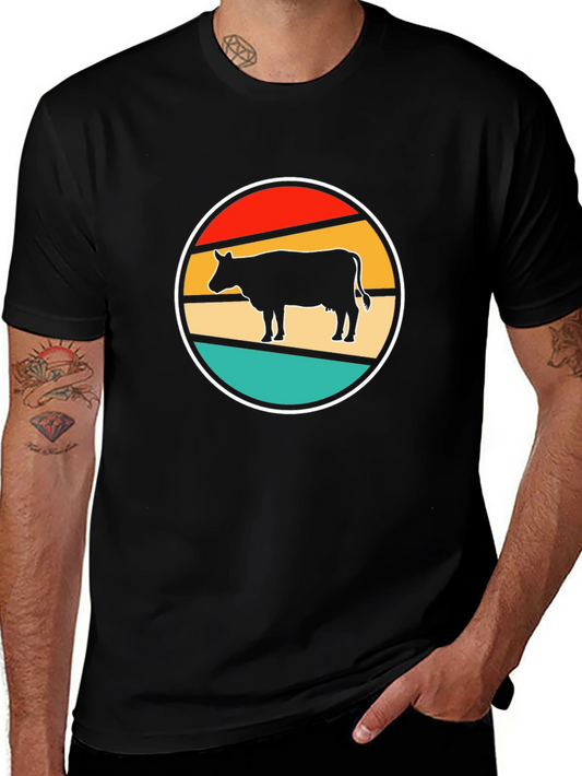 Retro Cow T-Shirt - Farm Animal Graphic Tee