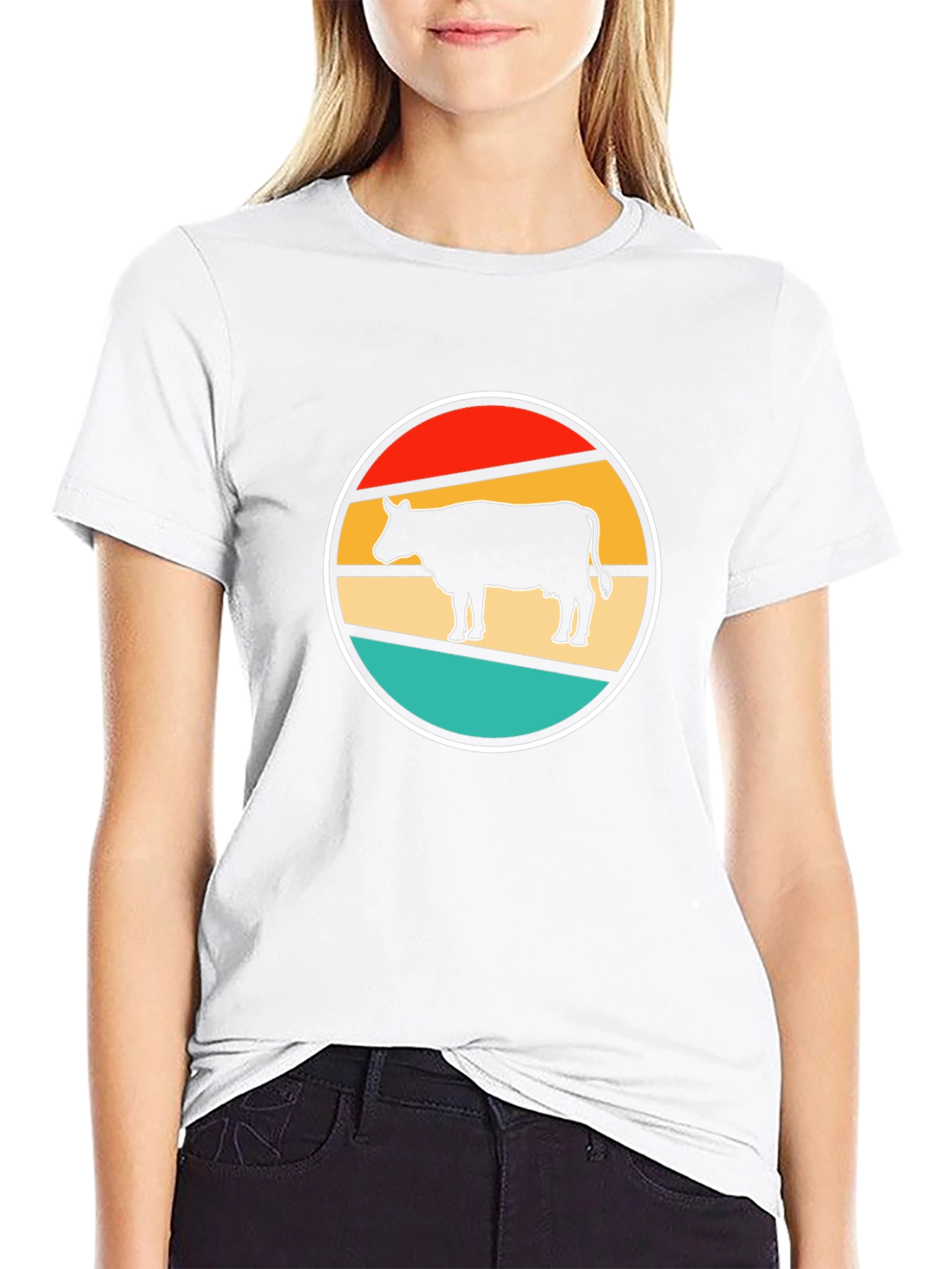 Retro Cow T-Shirt - Farm Animal Graphic Tee