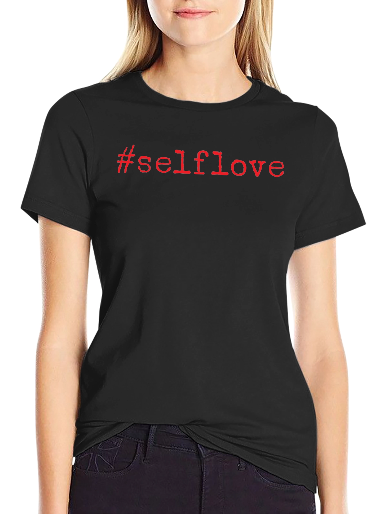 #Selflove T-Shirt - Black Short Sleeve Tee