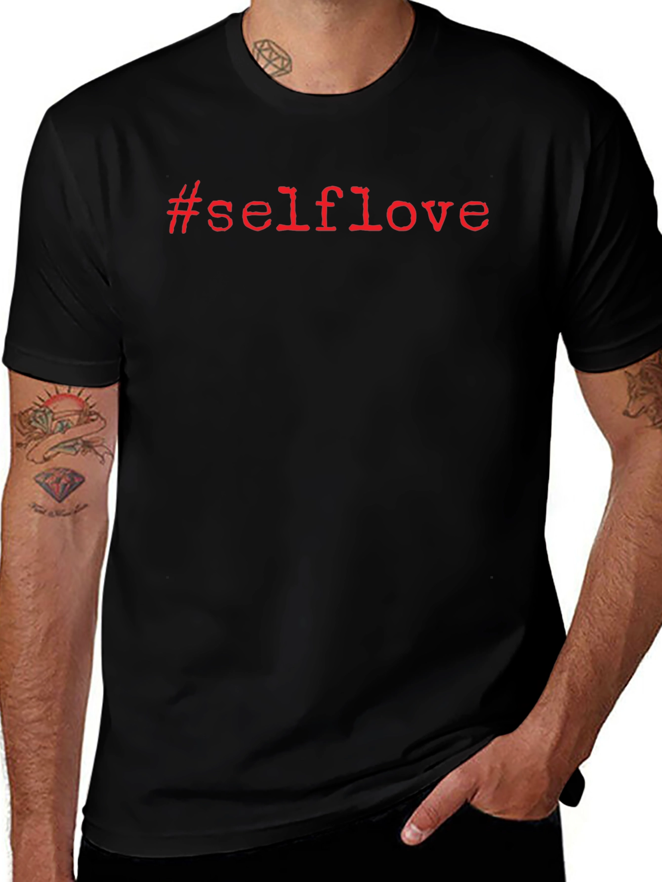 #Selflove T-Shirt - Black Short Sleeve Tee