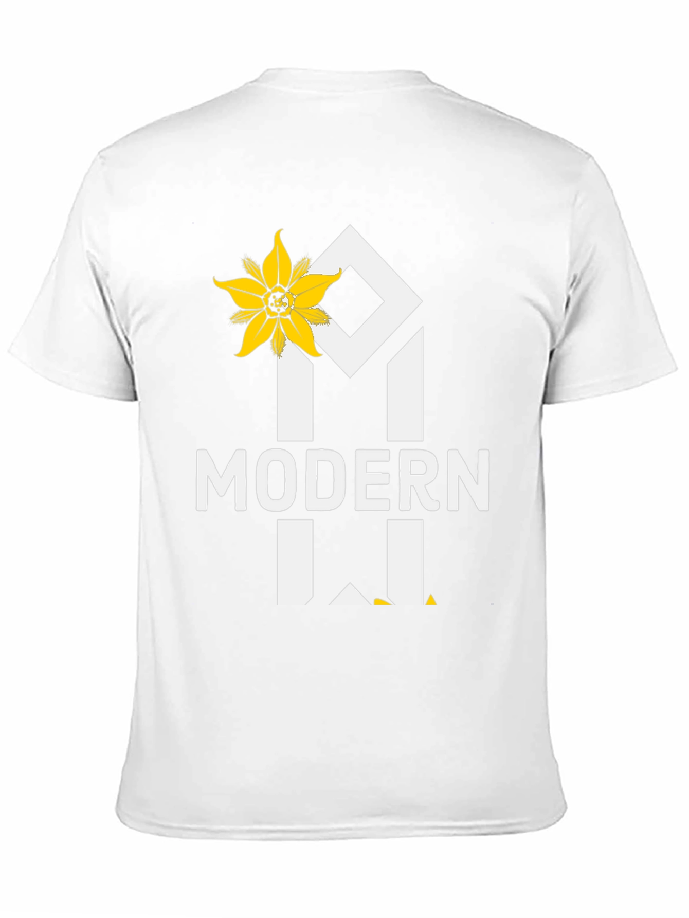 Modern T-Shirt with Floral Accent - Black