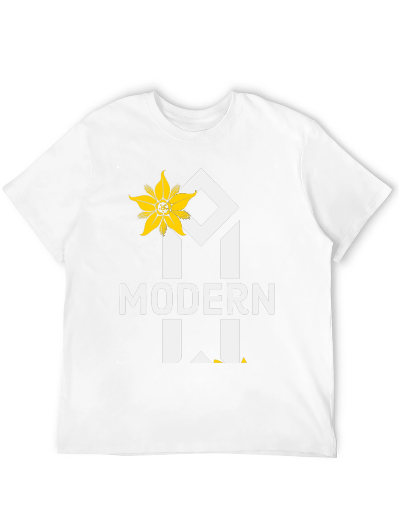 Modern T-Shirt with Floral Accent - Black