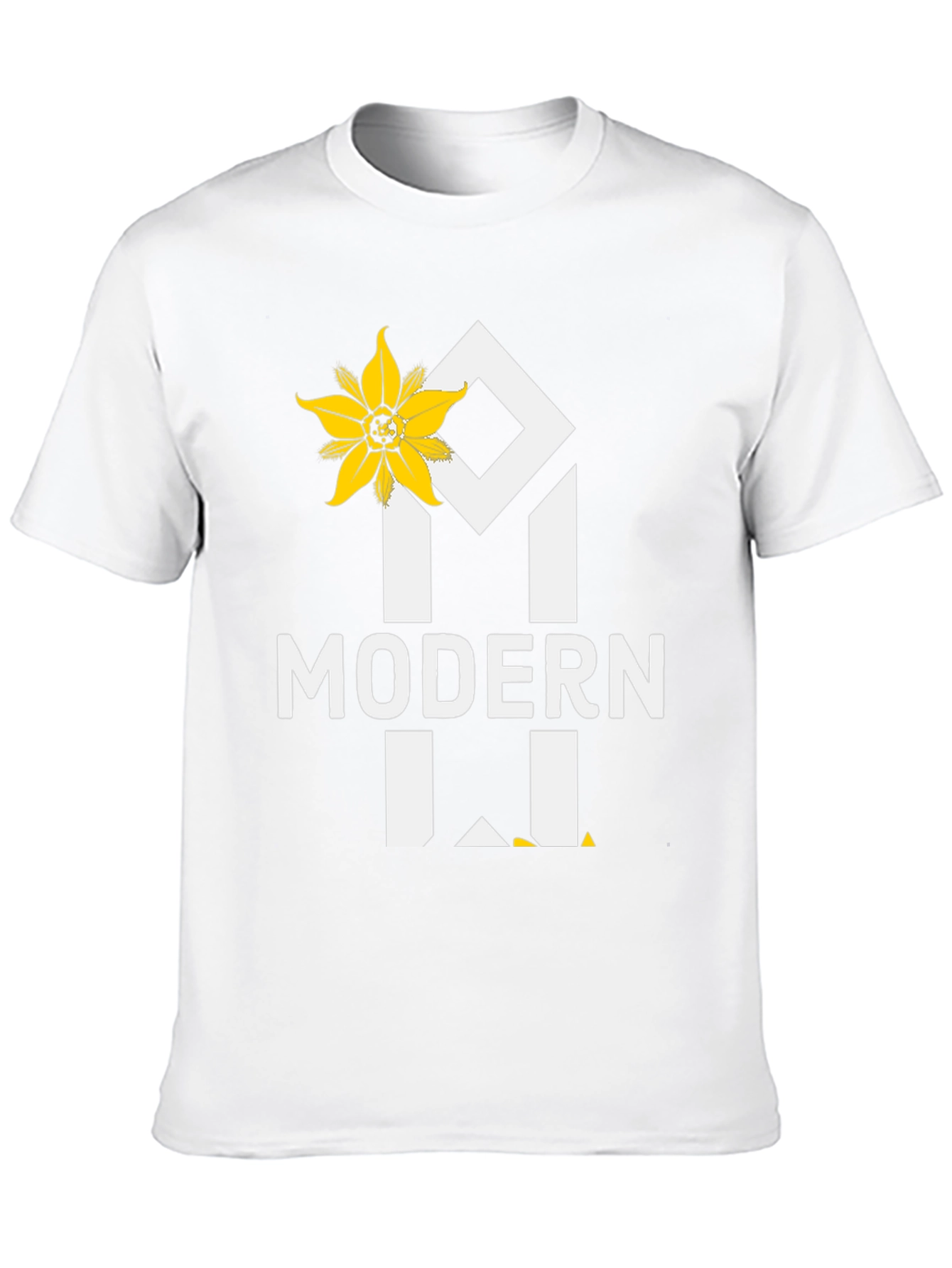 Modern T-Shirt with Floral Accent - Black