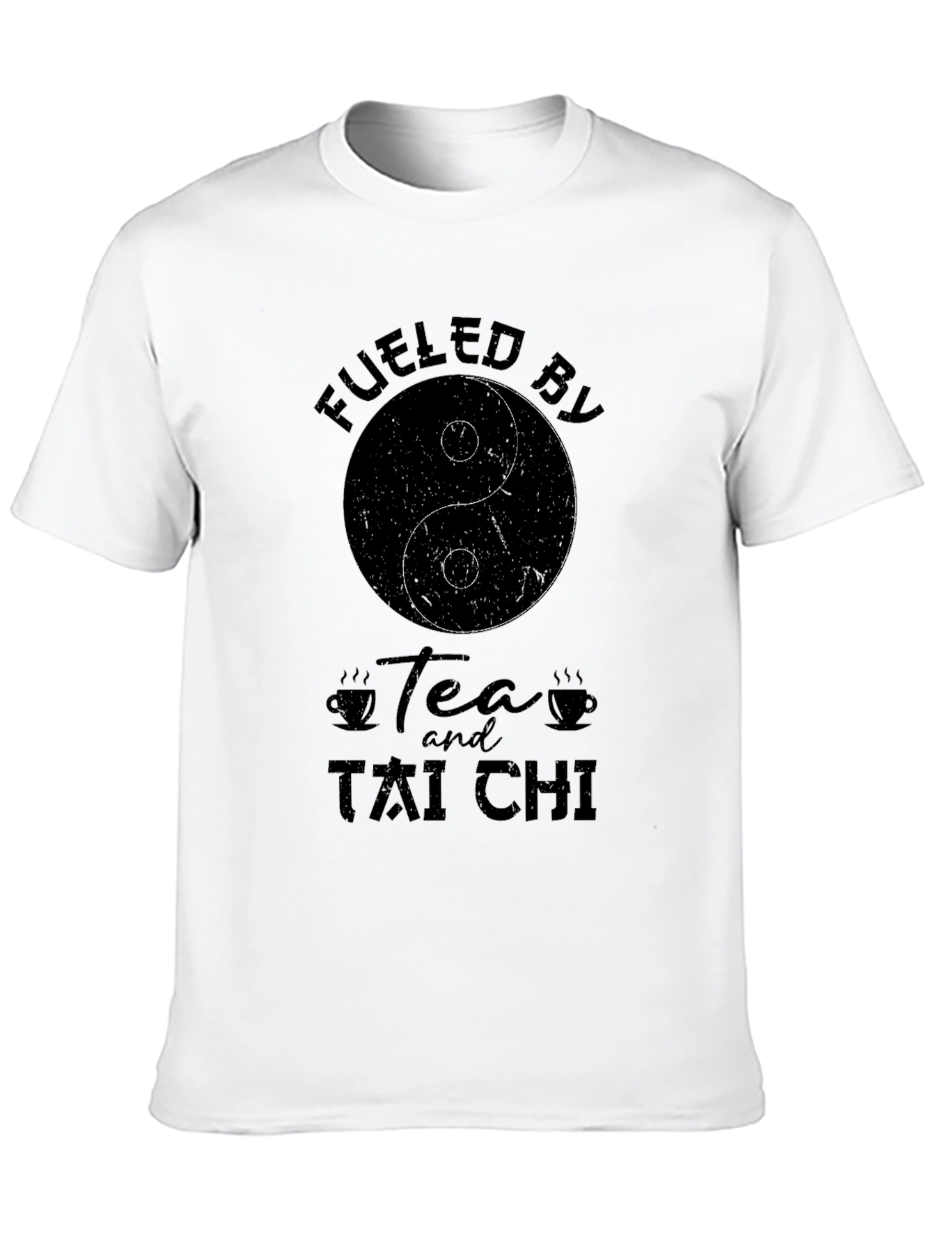Fueled by Tea and Tai Chi Black T-Shirt