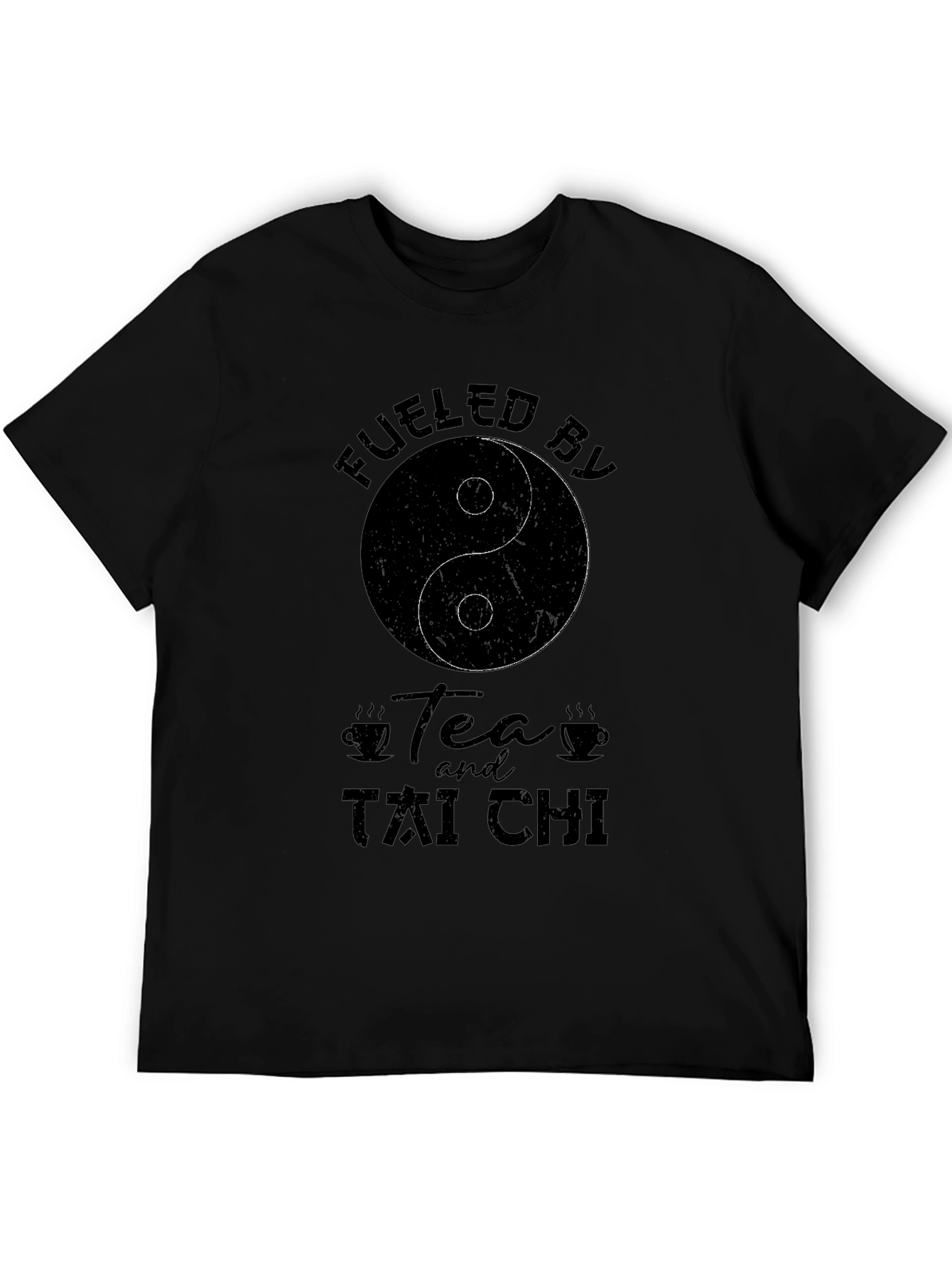 Fueled by Tea and Tai Chi Black T-Shirt