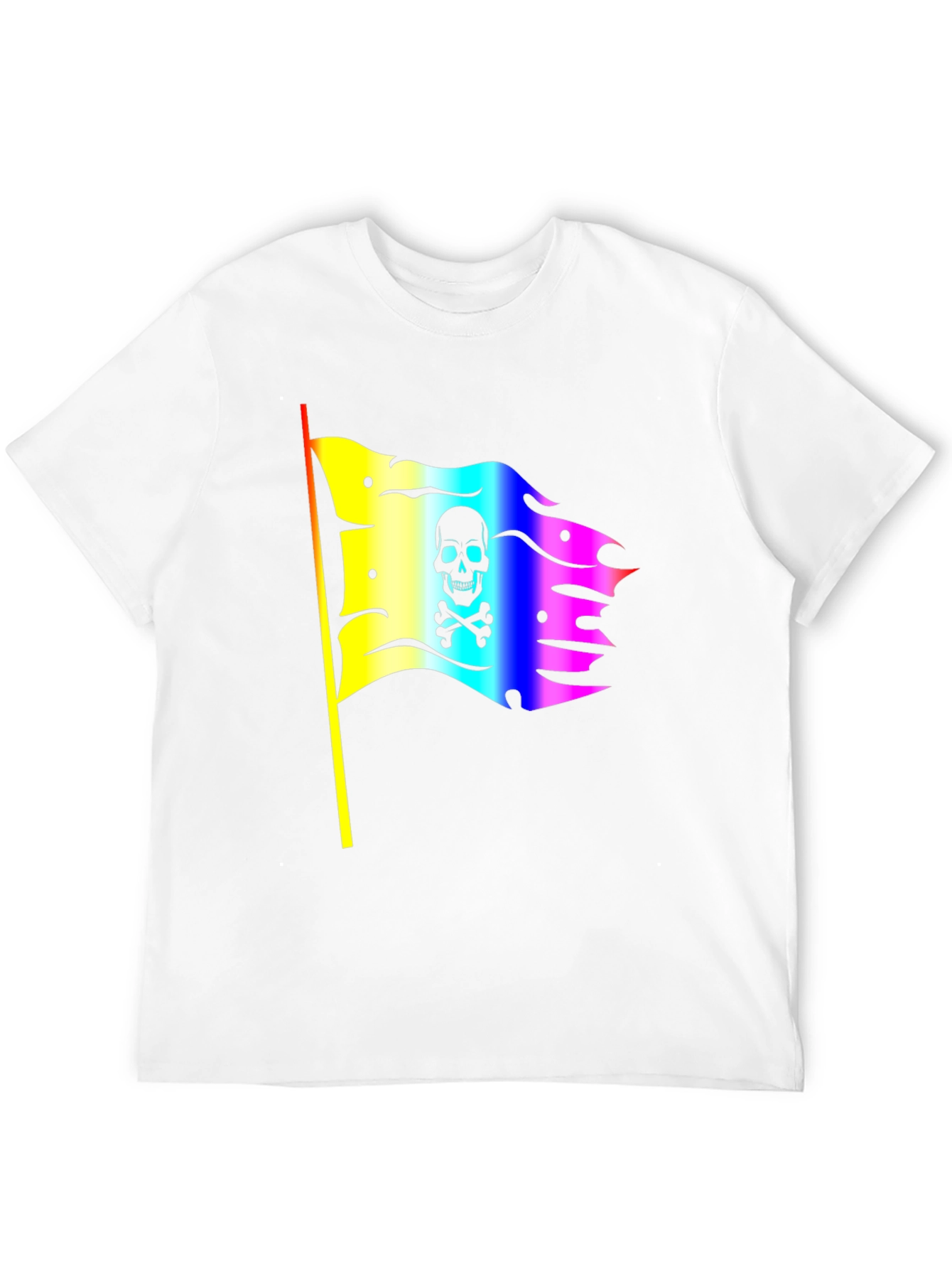 Rainbow Pirate Flag Skull Graphic T-Shirt