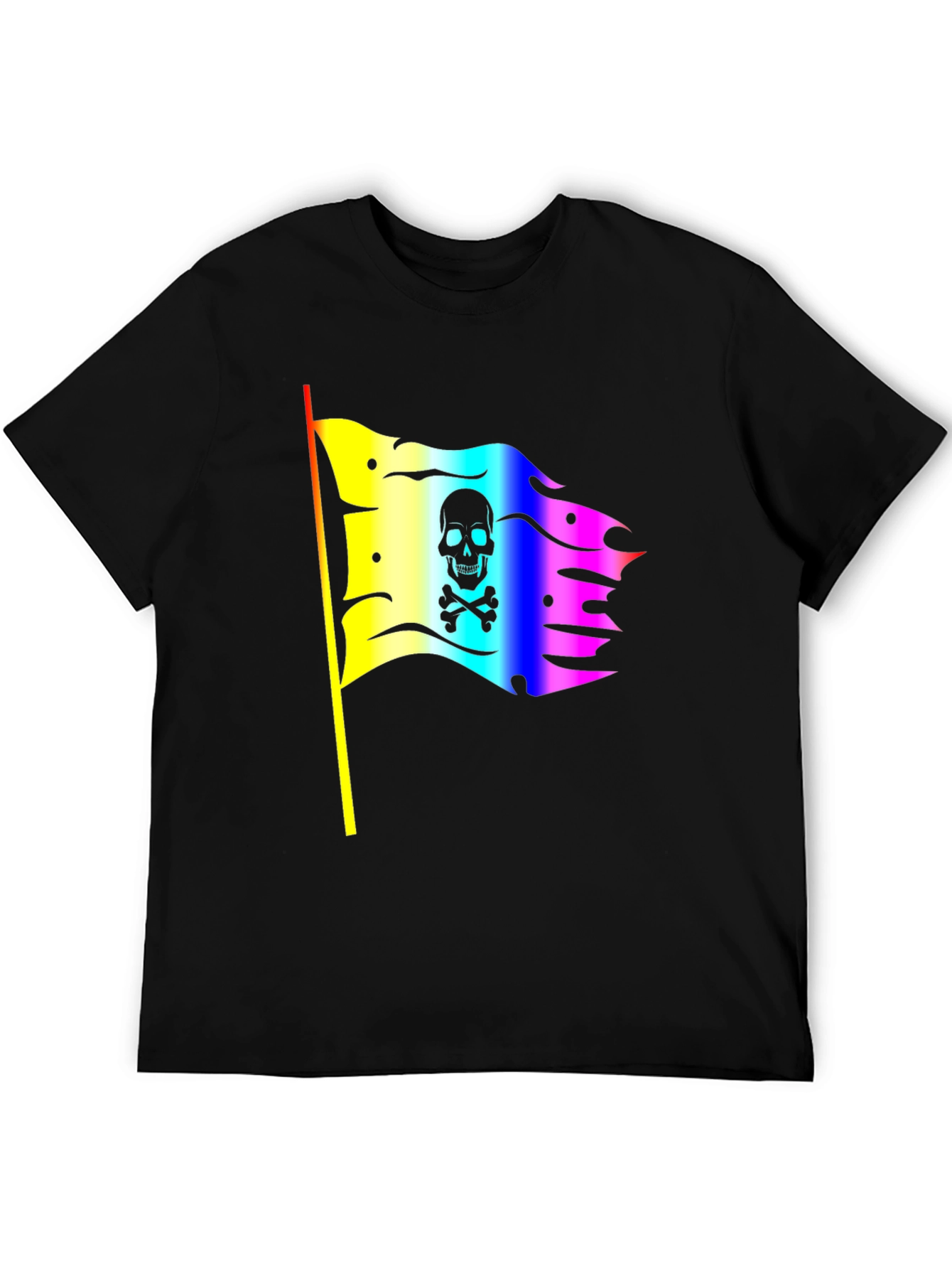 Rainbow Pirate Flag Skull Graphic T-Shirt