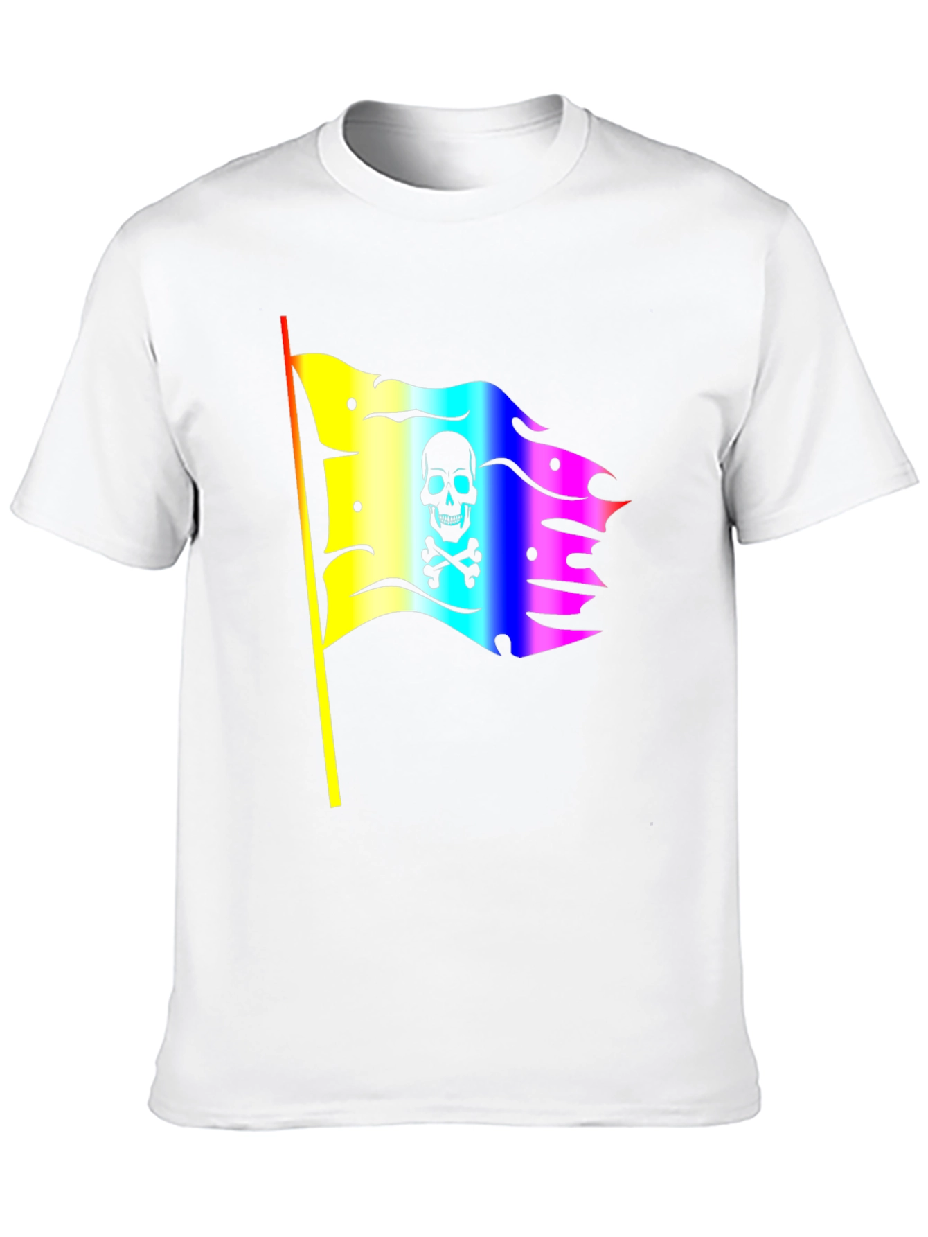 Rainbow Pirate Flag Skull Graphic T-Shirt