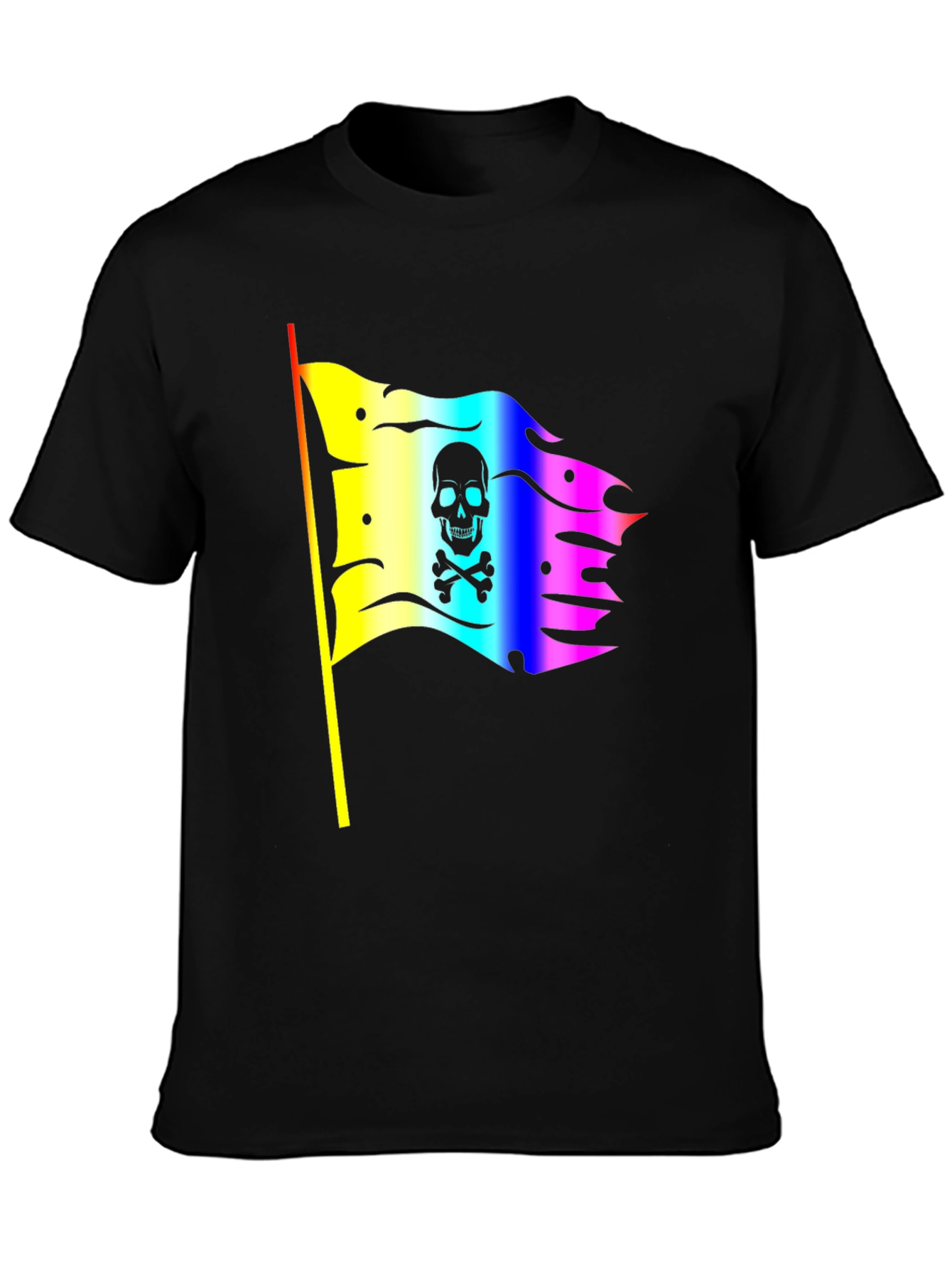 Rainbow Pirate Flag Skull Graphic T-Shirt