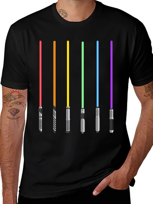 Colorful Lightsaber T-Shirt - Sci-Fi Geek Tee