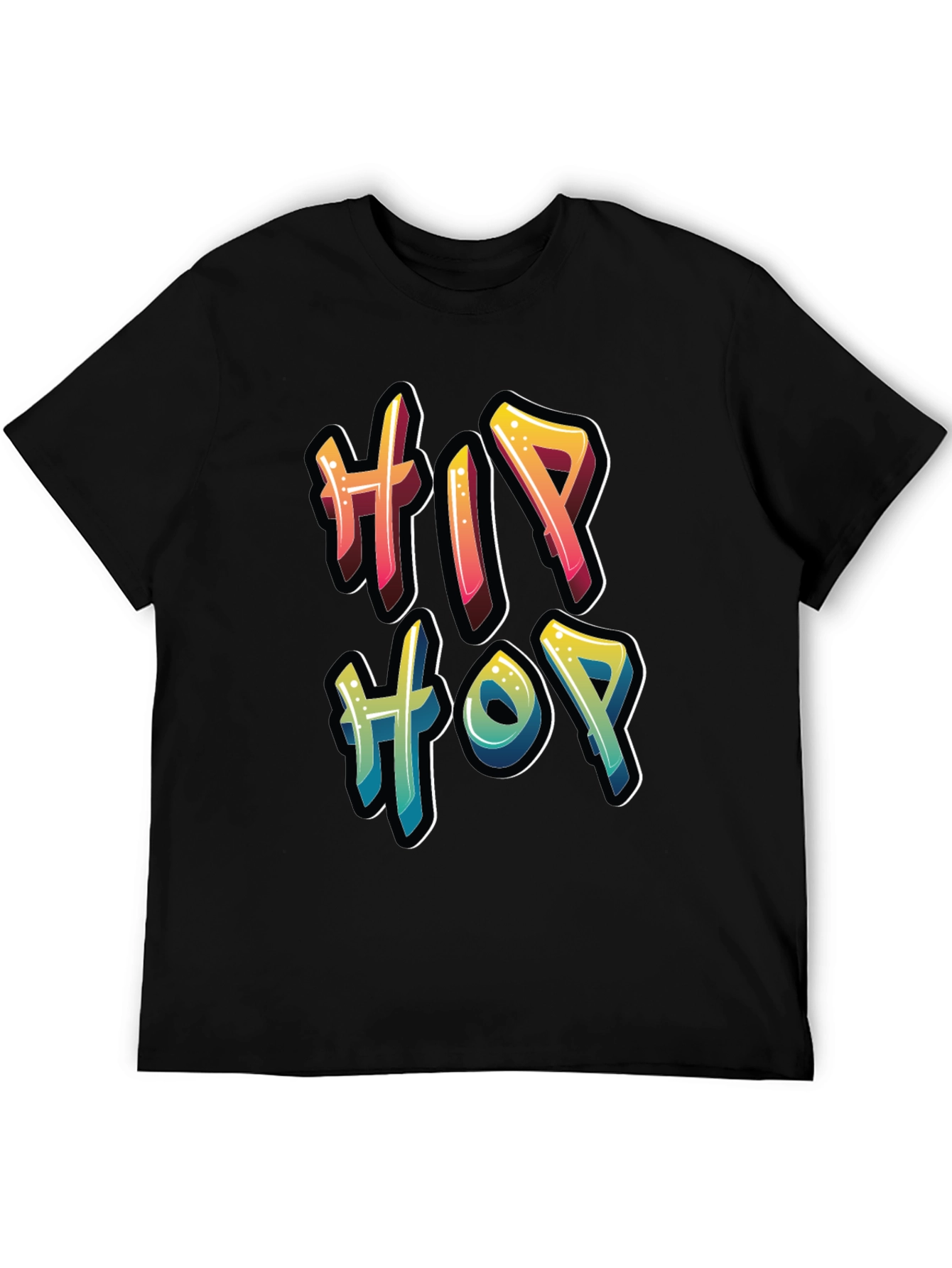 Hip Hop Graffiti Style T-Shirt - Black