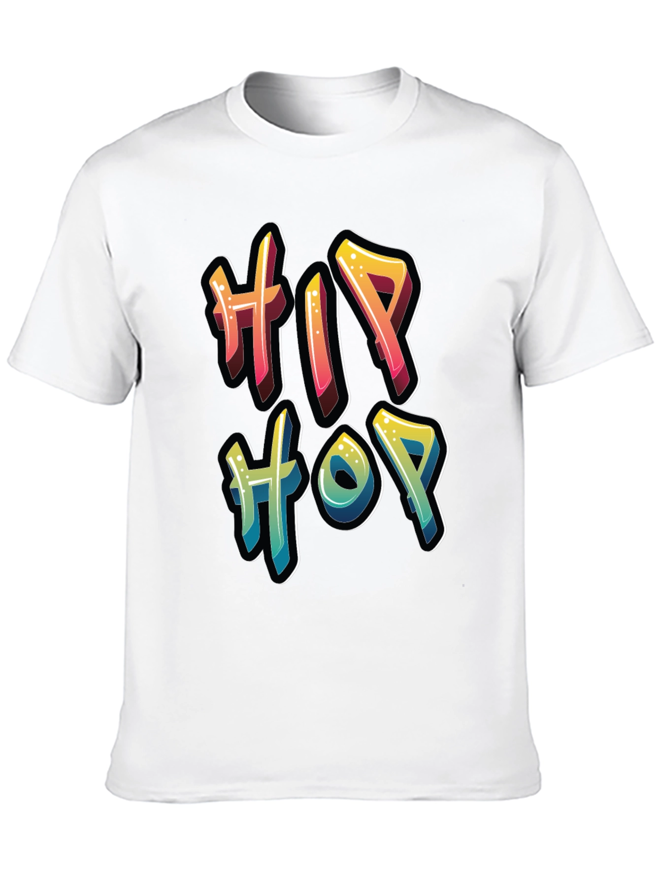 Hip Hop Graffiti Style T-Shirt - Black