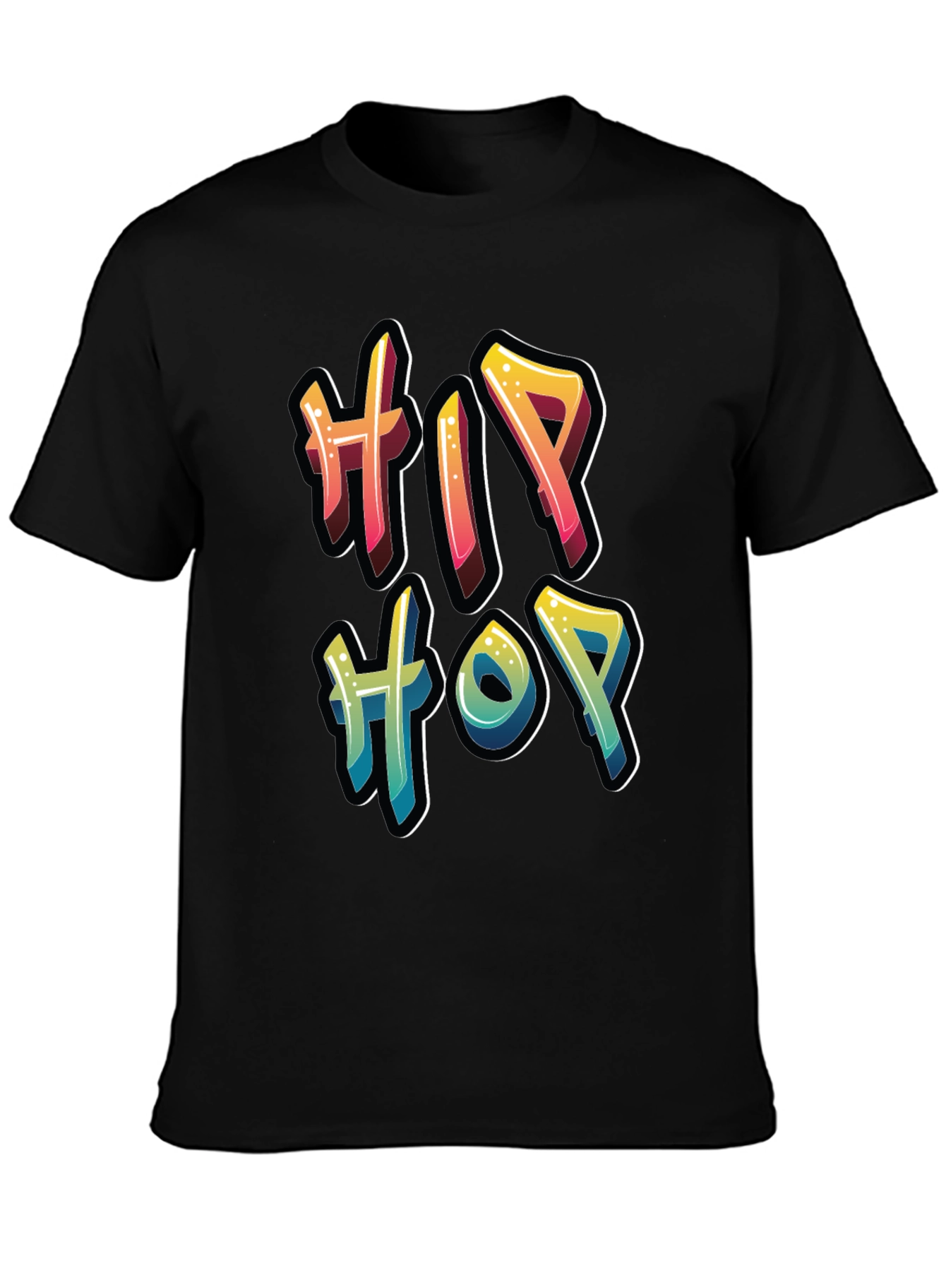 Hip Hop Graffiti Style T-Shirt - Black