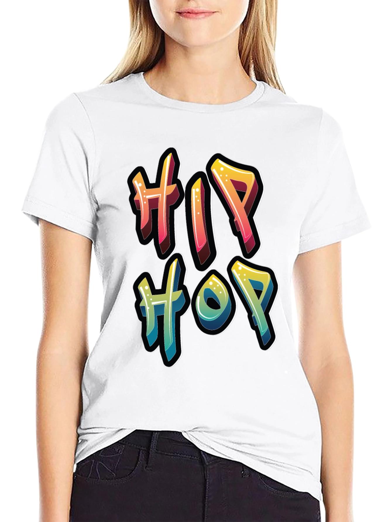 Hip Hop Graffiti Style T-Shirt - Black