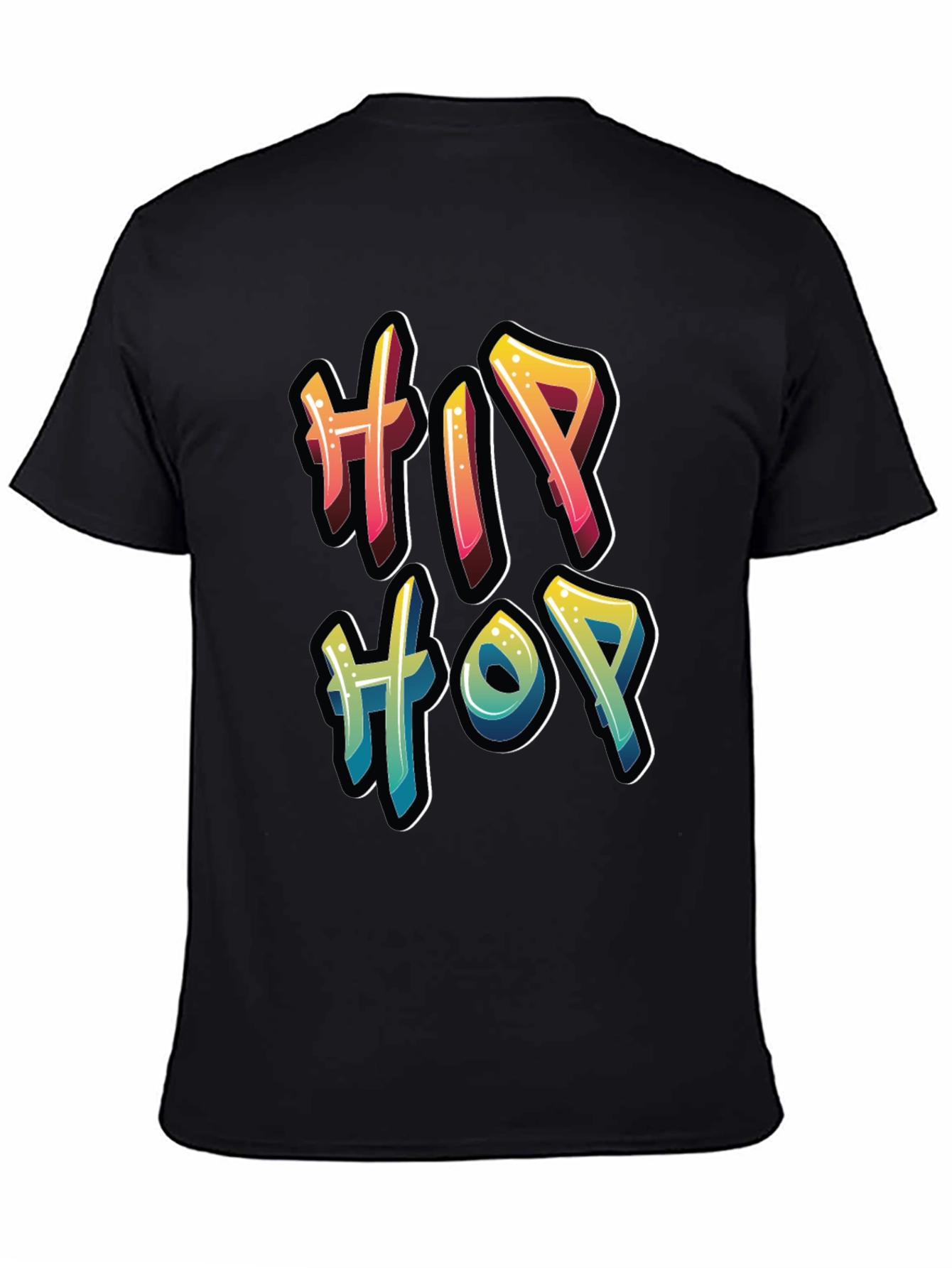 Hip Hop Graffiti Style T-Shirt - Black