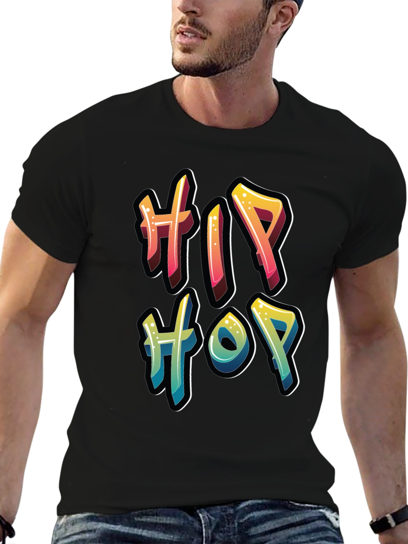 Hip Hop Graffiti Style T-Shirt - Black