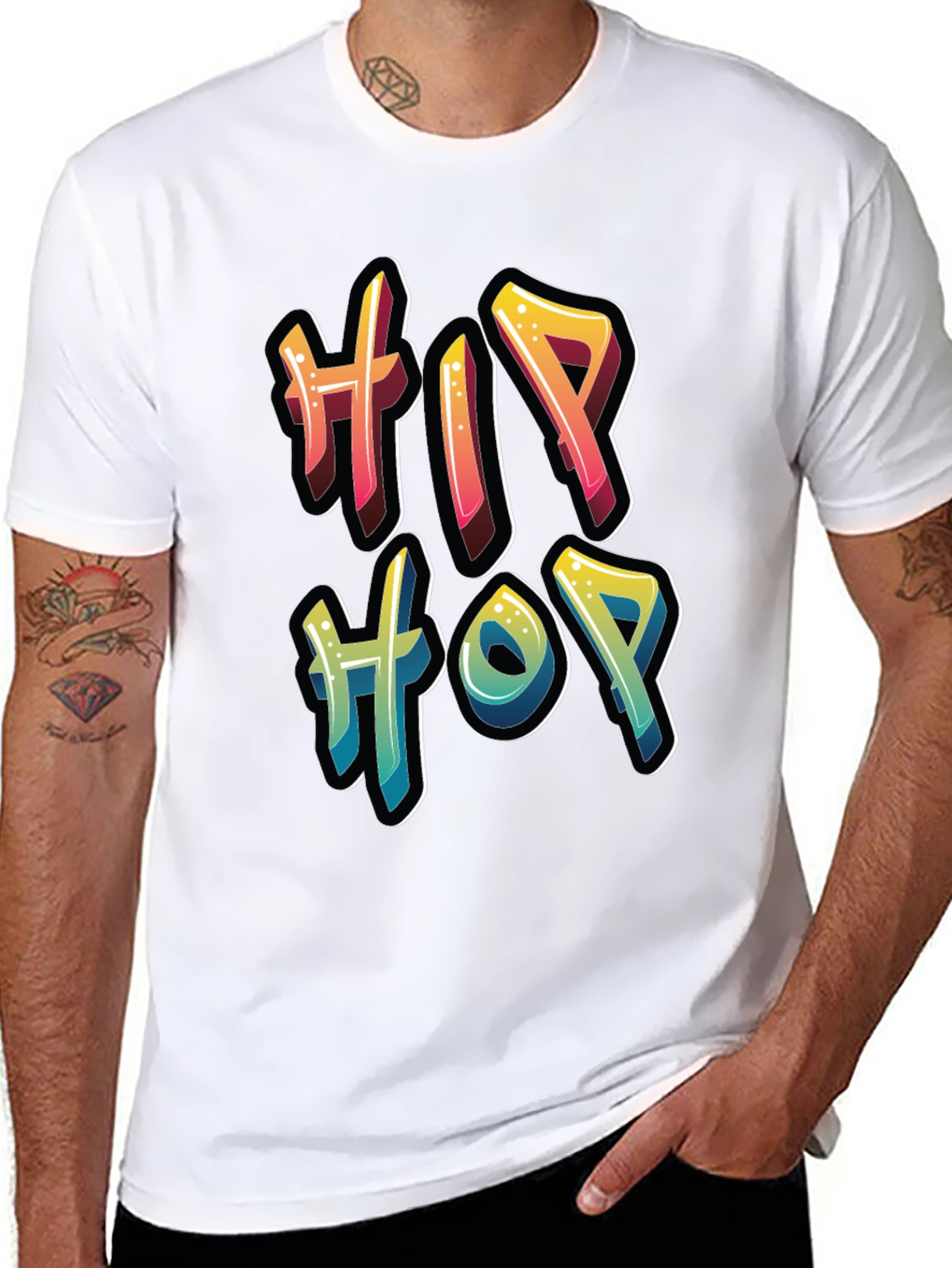 Hip Hop Graffiti Style T-Shirt - Black