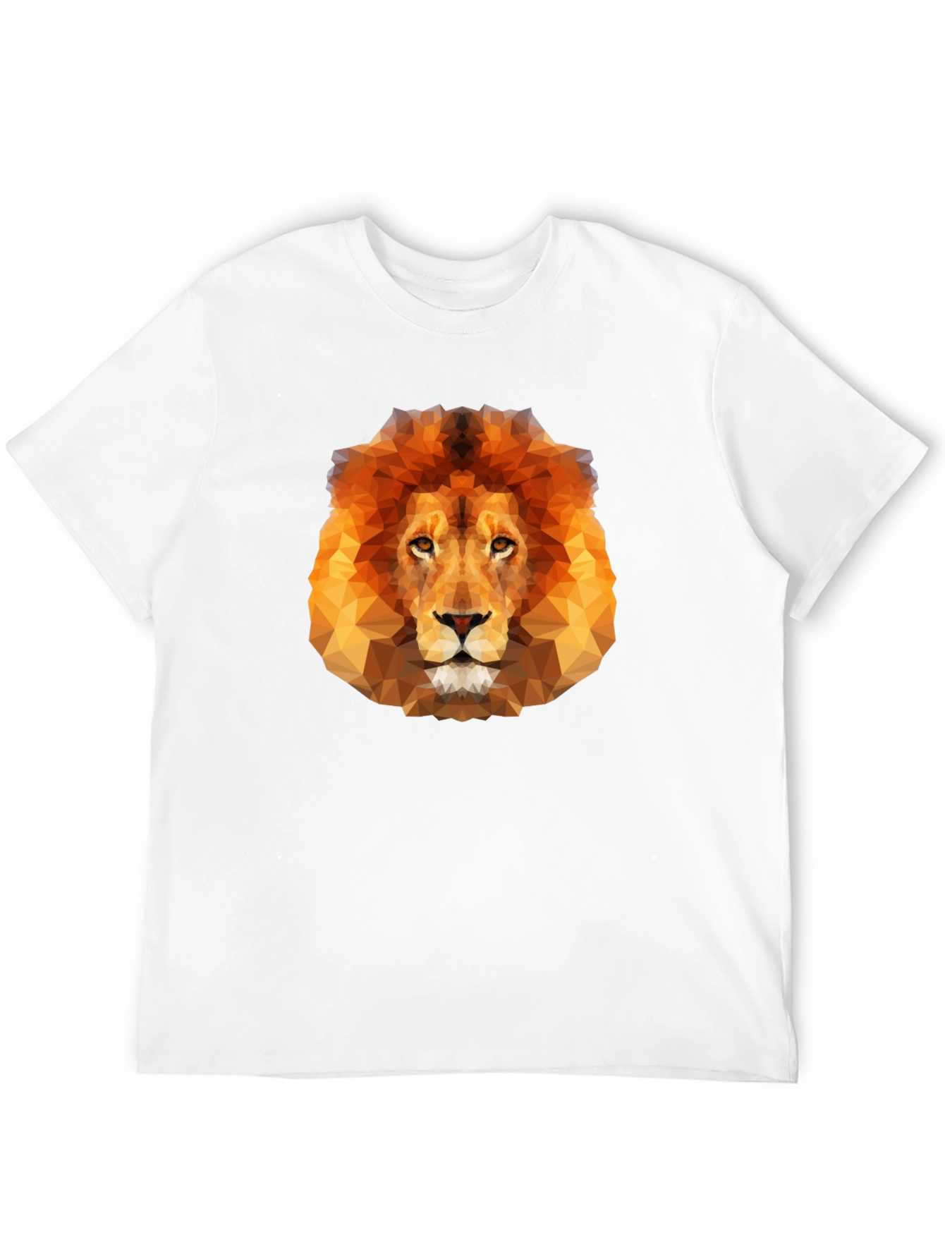Geometric Lion Head Graphic Black T-Shirt