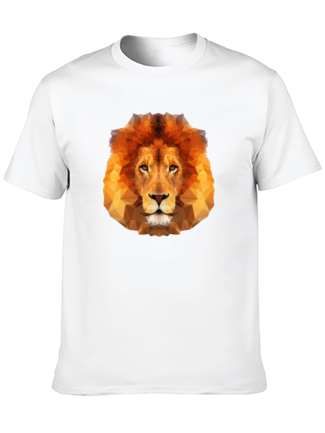 Geometric Lion Head Graphic Black T-Shirt