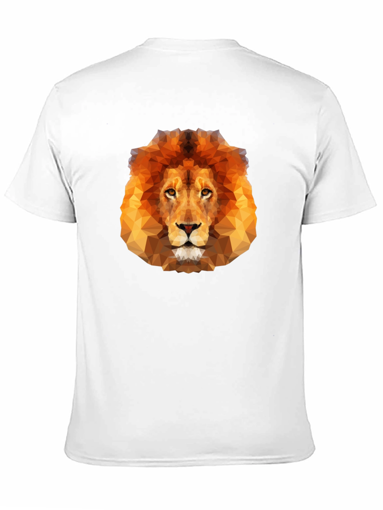 Geometric Lion Head Graphic Black T-Shirt