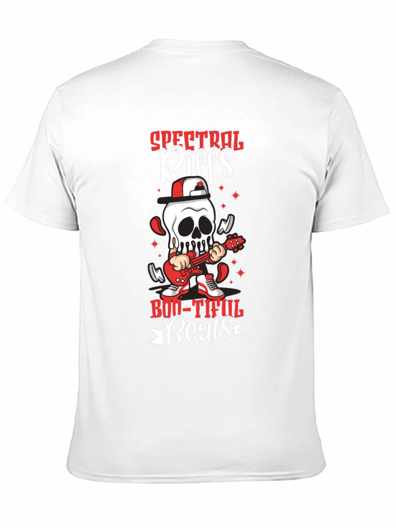 Spectral Riffs Boo-Tiful Beats T-Shirt - Rocking Skeleton