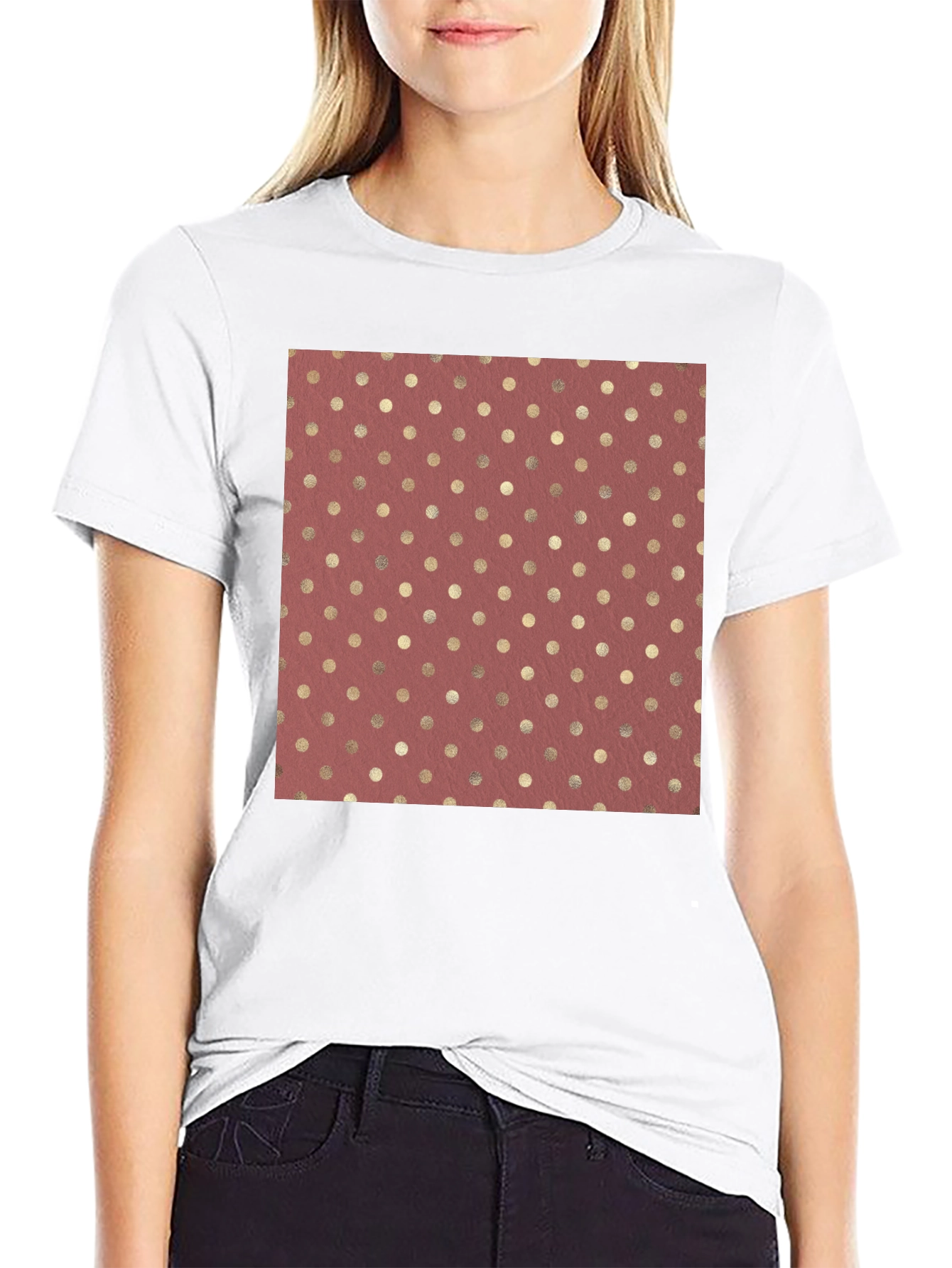 Polka Dot Print Tee - Stylish Casual Wear