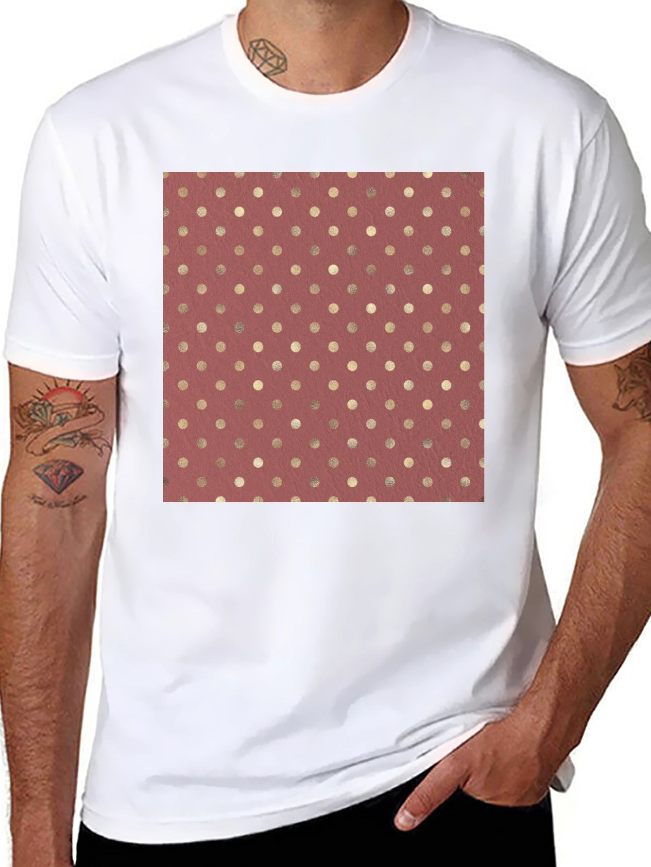 Polka Dot Print Tee - Stylish Casual Wear