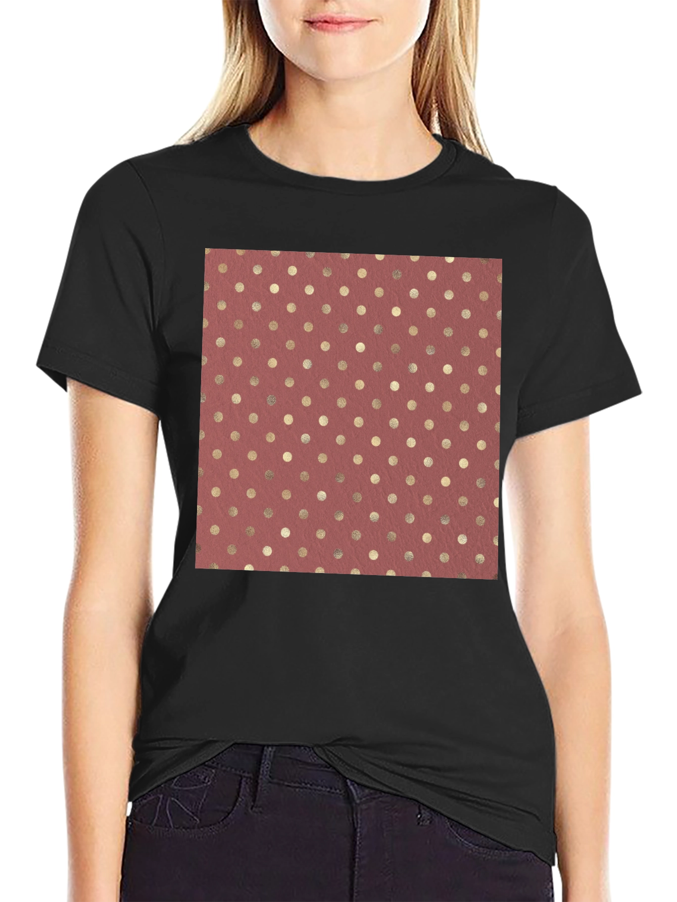 Polka Dot Print Tee - Stylish Casual Wear