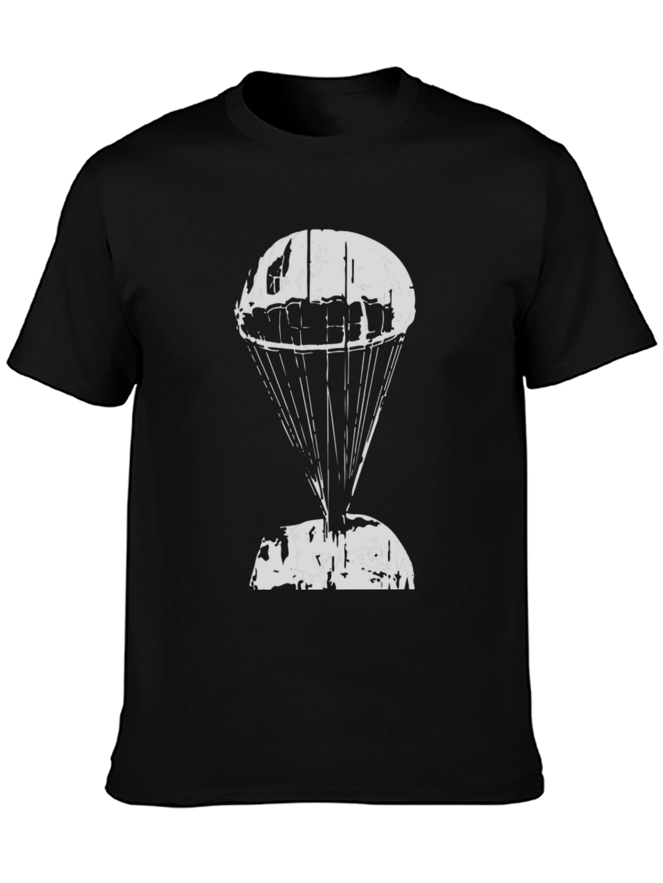 Parachute Graphic T-Shirt - Black Cotton Tee