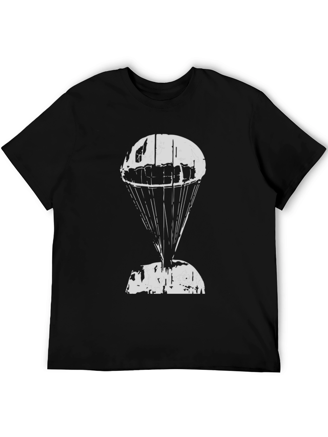 Parachute Graphic T-Shirt - Black Cotton Tee