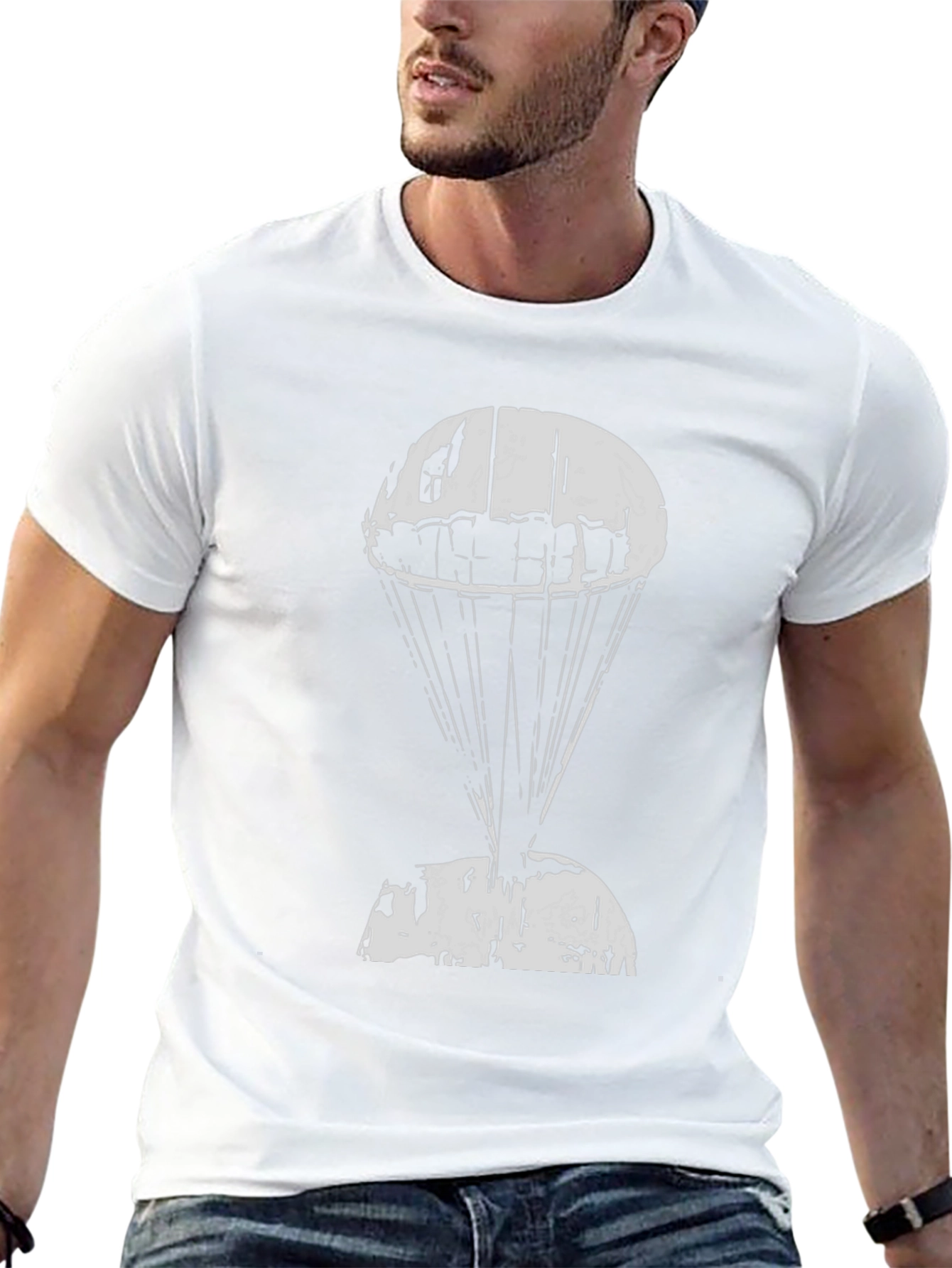 Parachute Graphic T-Shirt - Black Cotton Tee