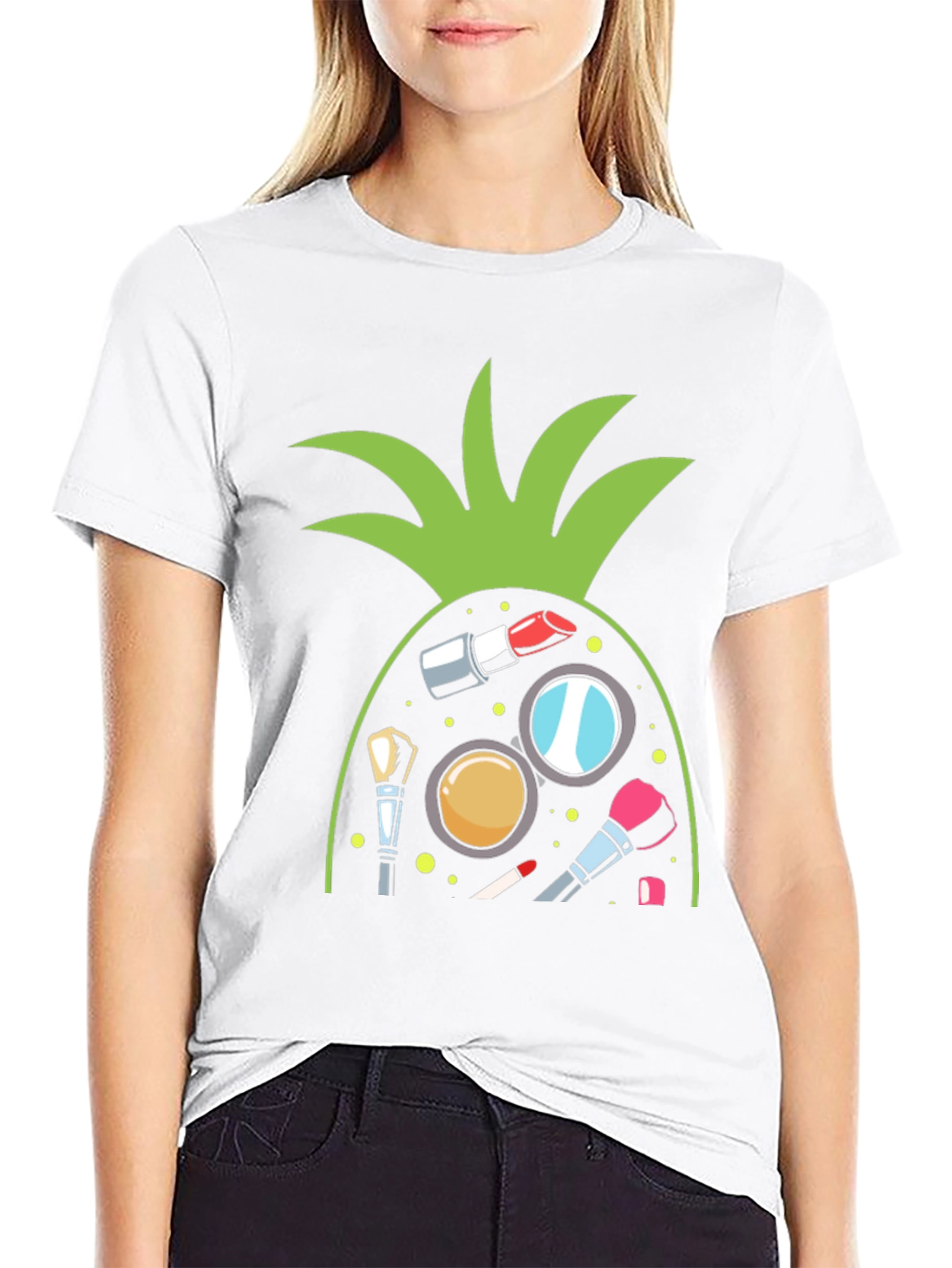 Makeup Pineapple Black T-Shirt