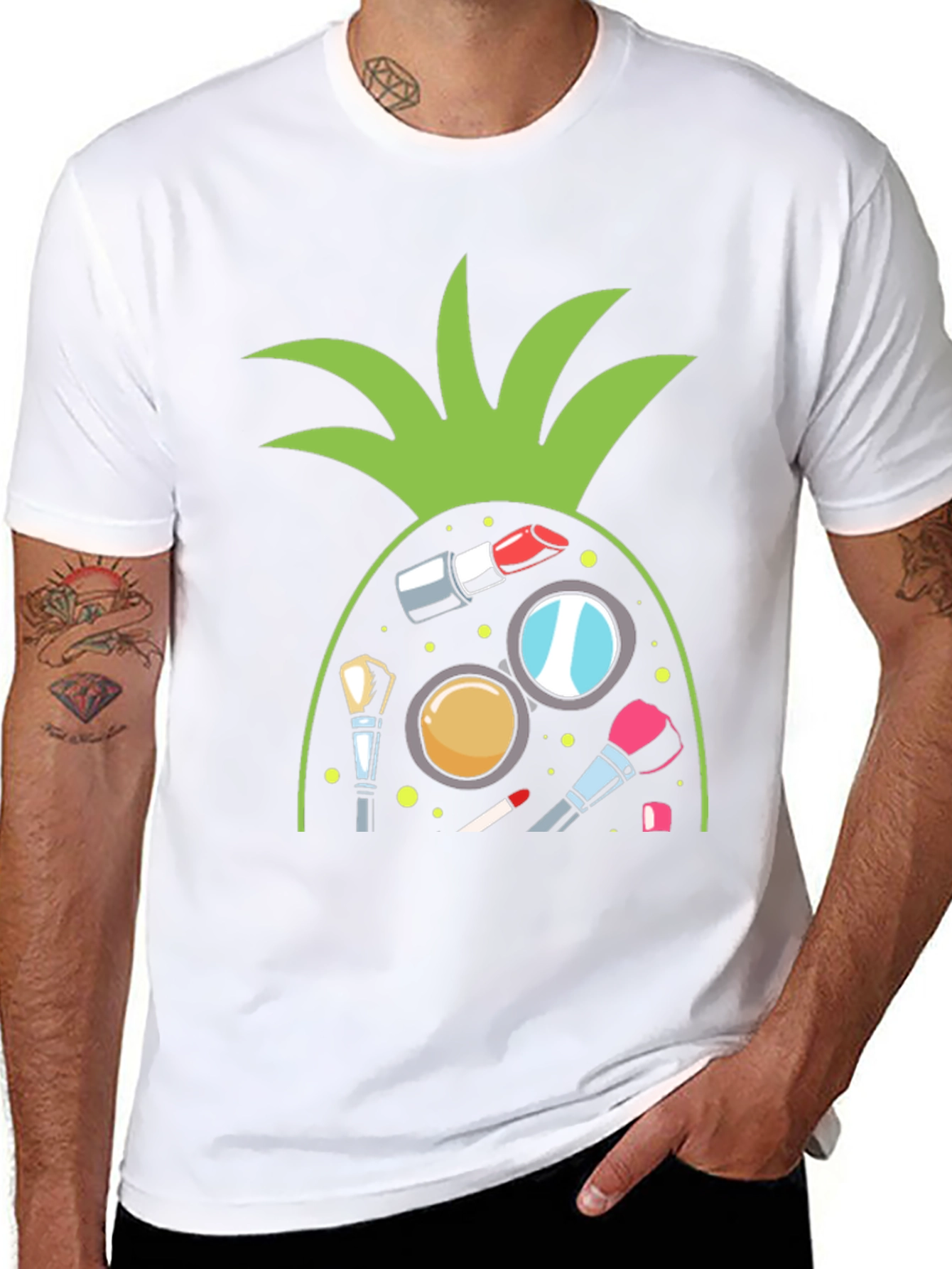 Makeup Pineapple Black T-Shirt