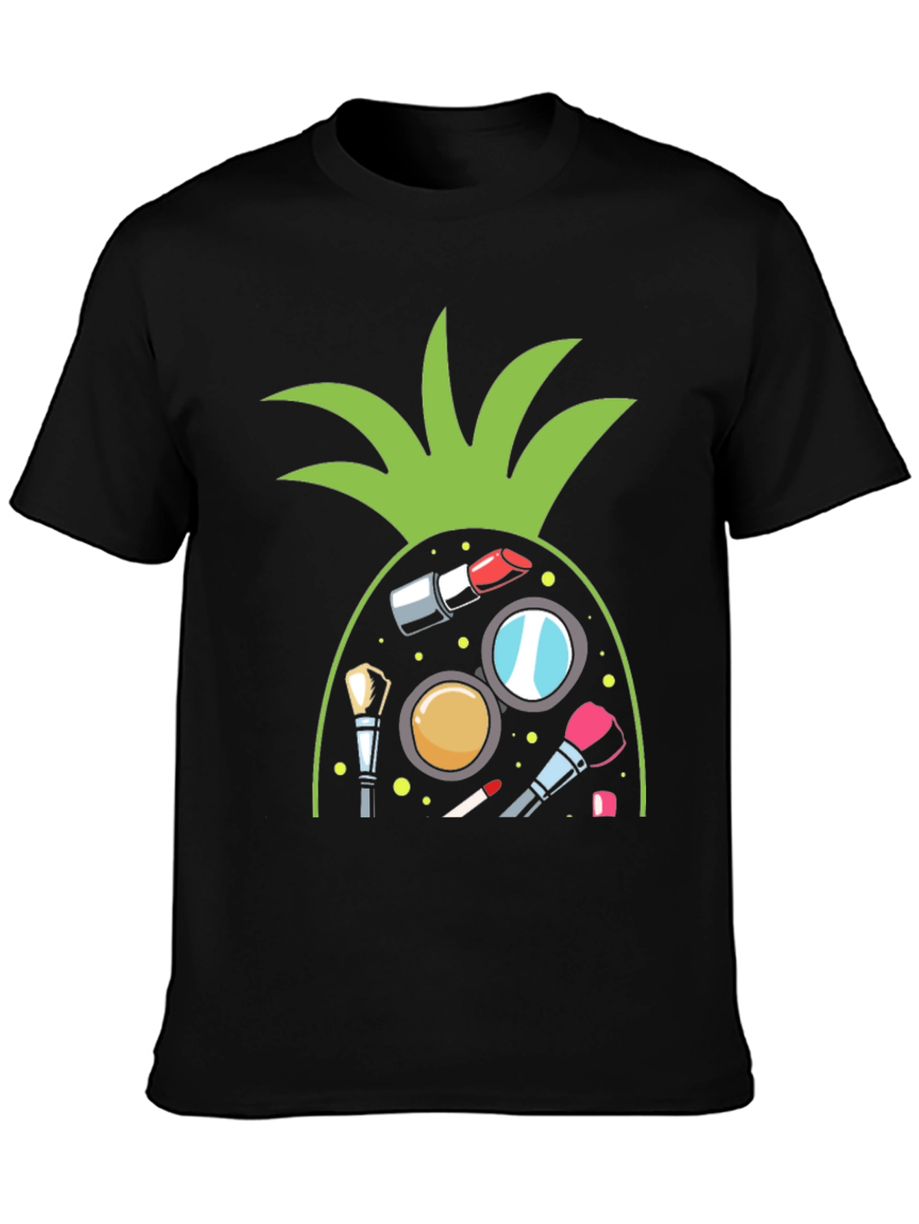 Makeup Pineapple Black T-Shirt