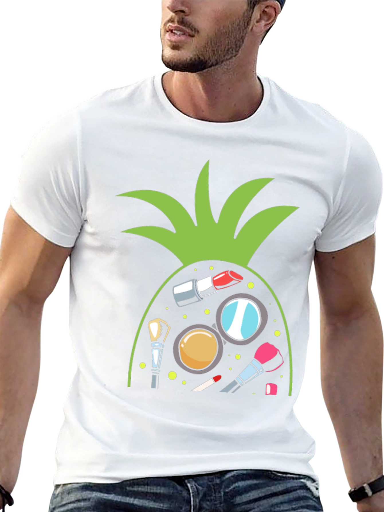 Makeup Pineapple Black T-Shirt