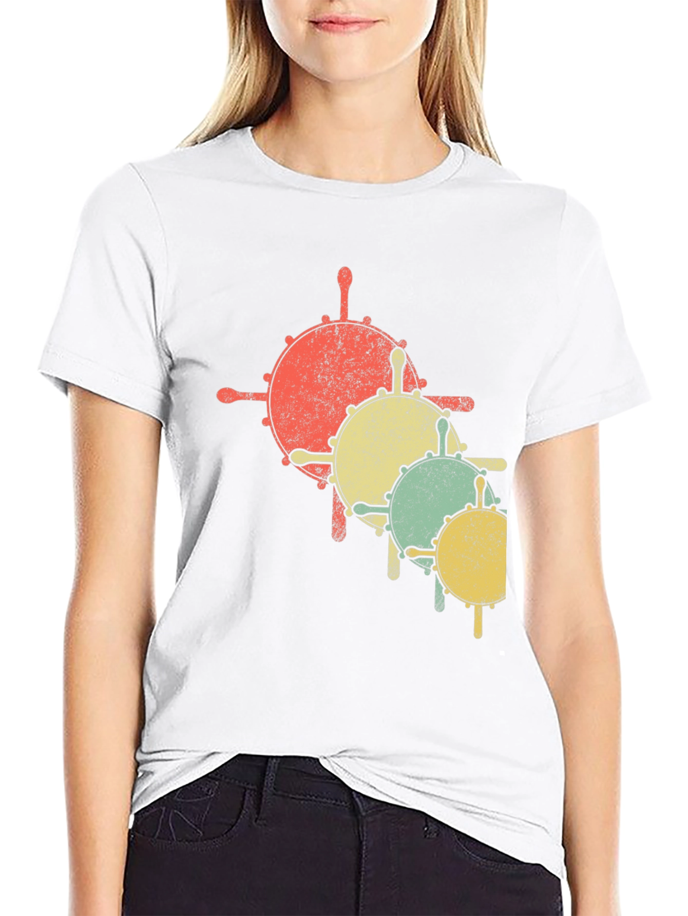 Nautical Helm Graphic Tee - Retro Style
