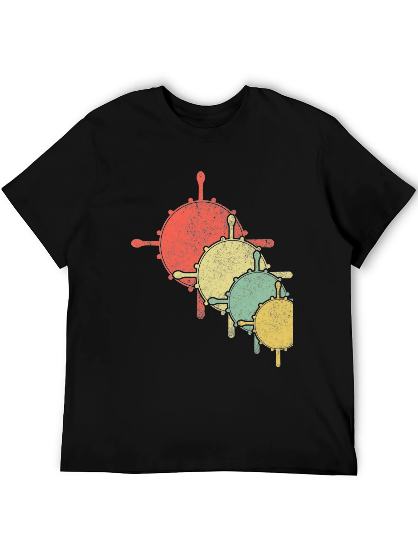 Nautical Helm Graphic Tee - Retro Style