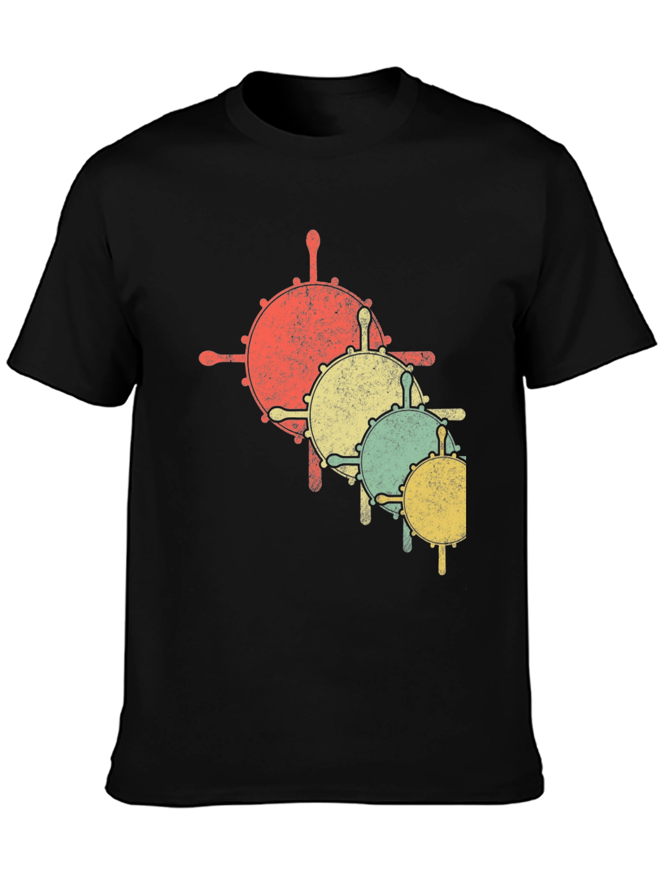 Nautical Helm Graphic Tee - Retro Style