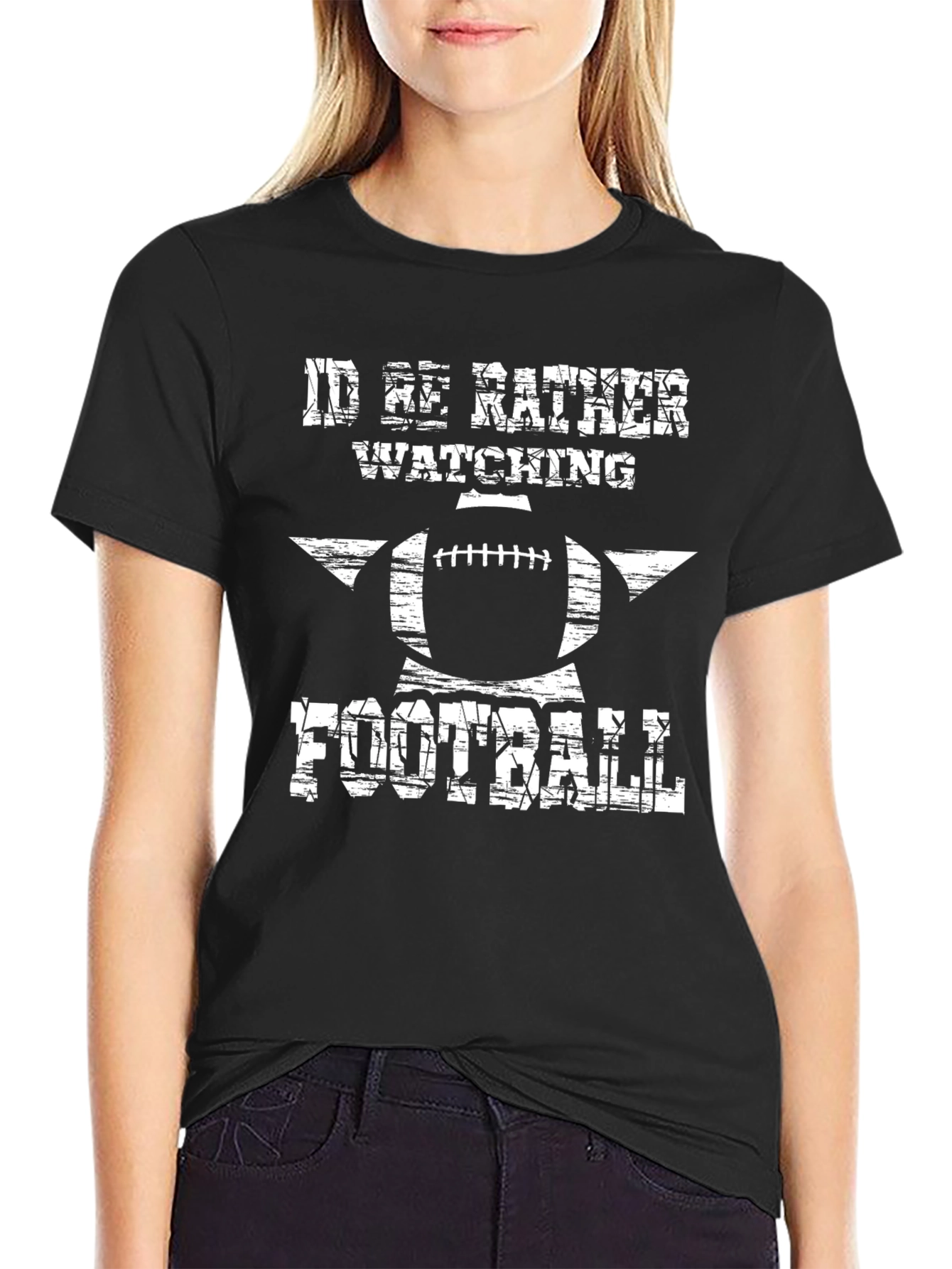 Football Fan T-Shirt - Id Rather Be Watching