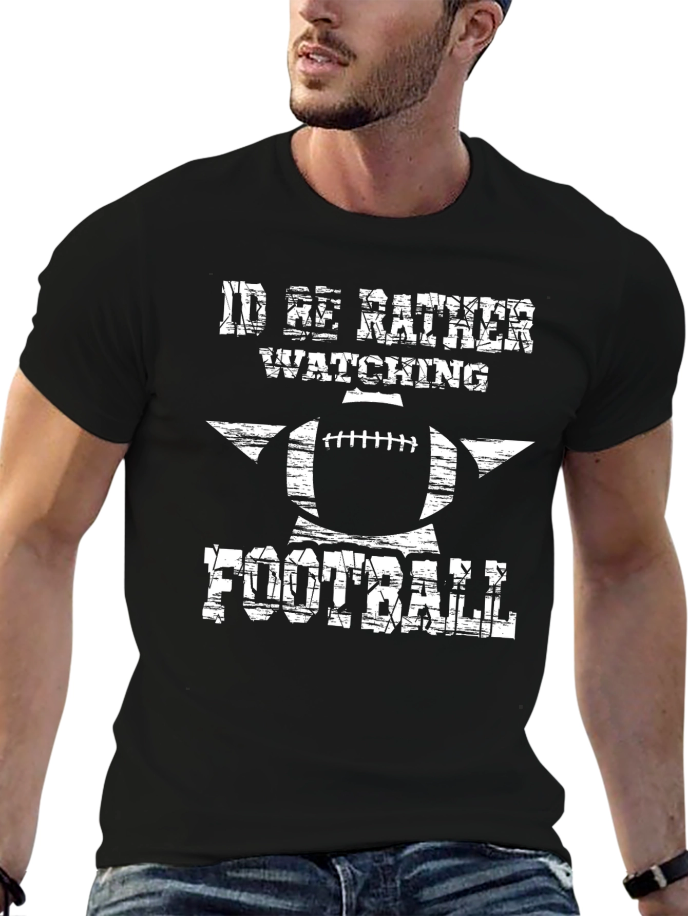 Football Fan T-Shirt - Id Rather Be Watching