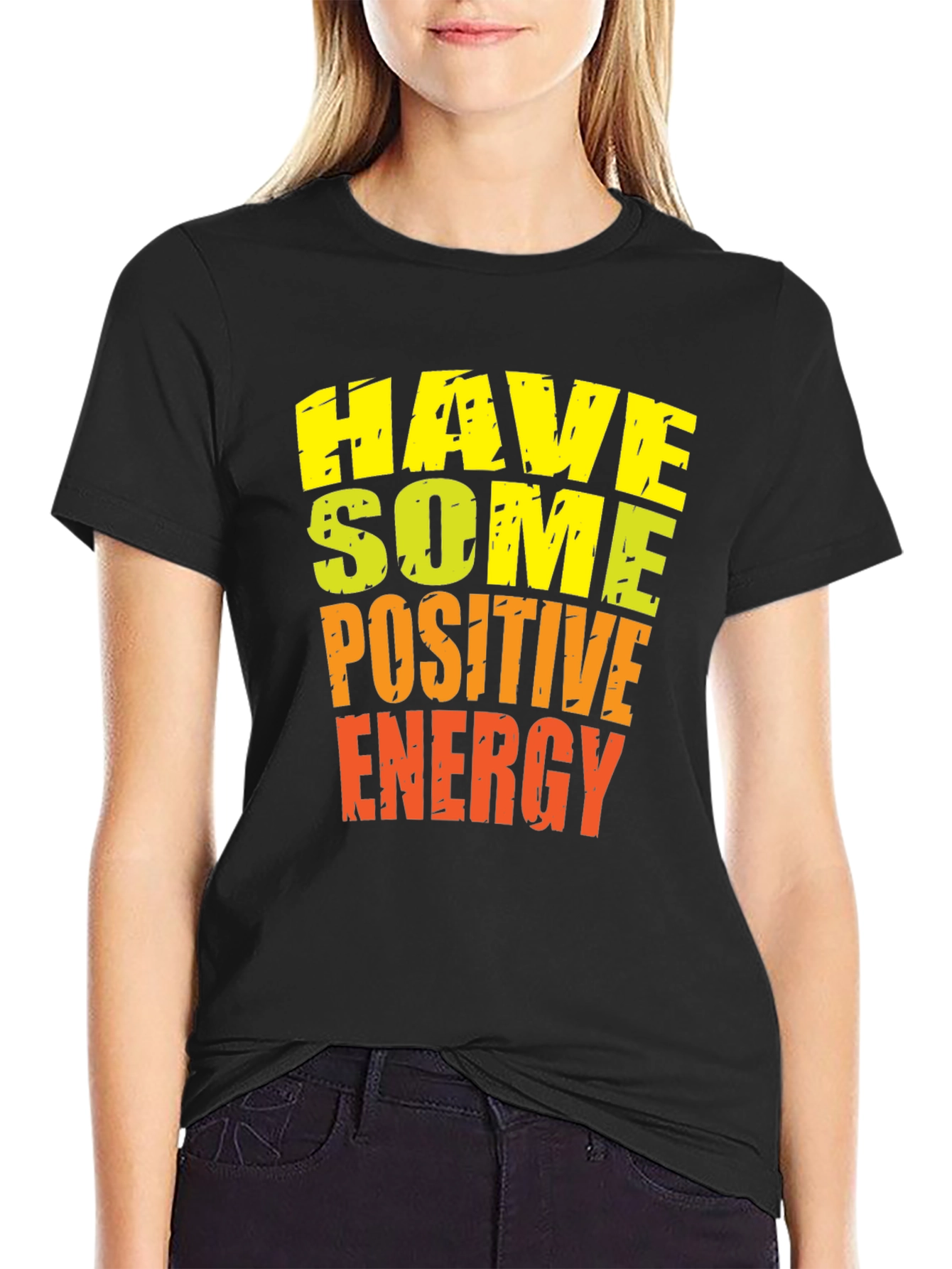 Positive Energy Graphic Tee - Black Cotton T-Shirt