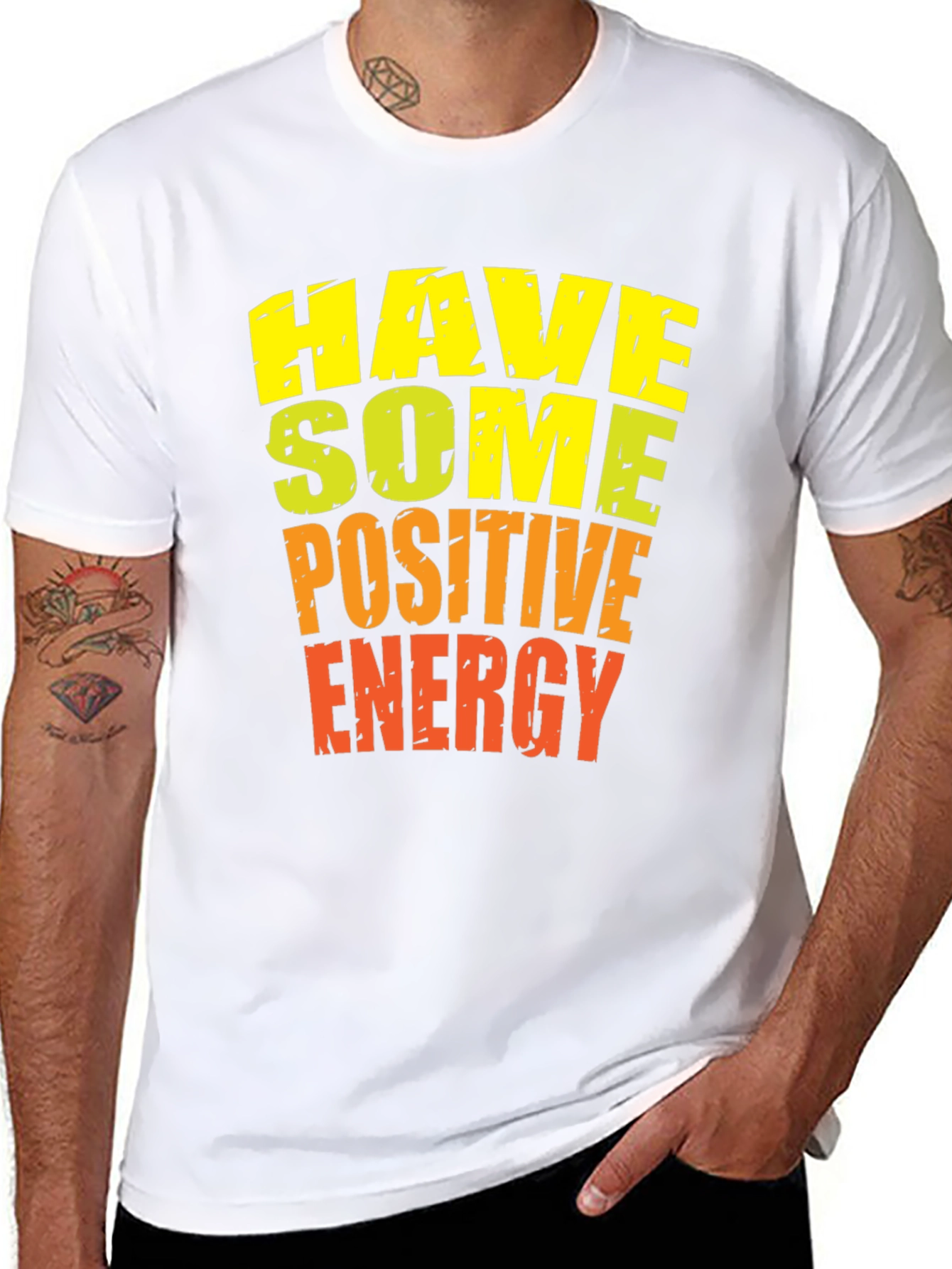 Positive Energy Graphic Tee - Black Cotton T-Shirt
