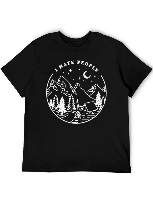 I Hate People Camping Black Graphic Tee