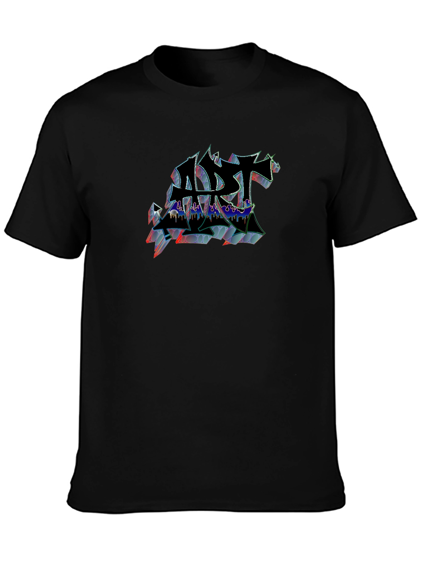 Abstract Art Graphic Black T-Shirt