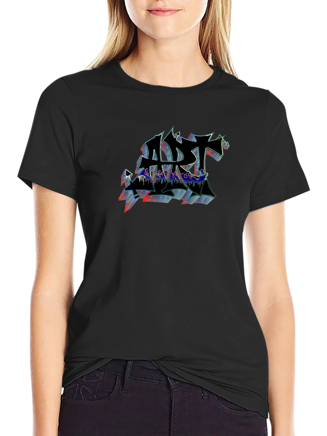 Abstract Art Graphic Black T-Shirt